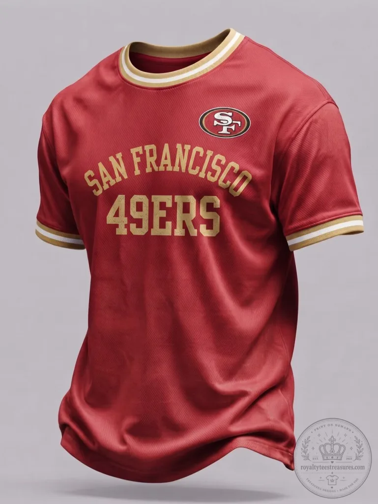 Detroit Lions | Premium NFL I Am Mechanic 3D Shirt 16 San Francisco 49ers Fan T-Shirt for Men, Red Gold Football Team Apparel