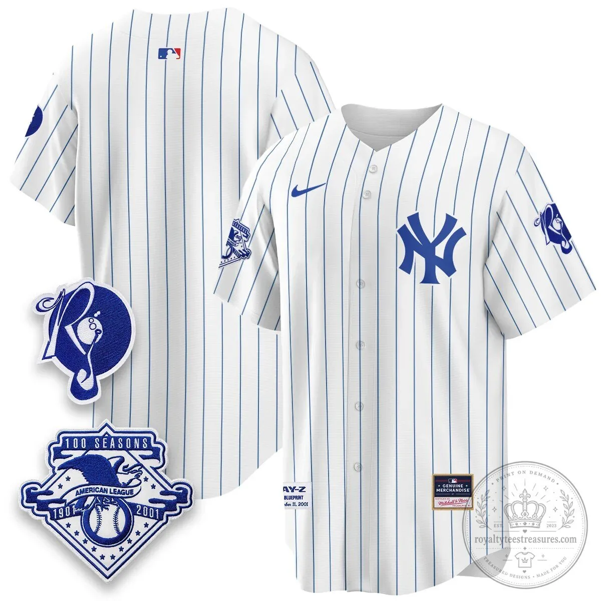 Pinstripe Baseball Jersey featuring Jay-Z and the New York Yankees 36 Pinstripe Baseball Jersey featuring Jay-Z and the New York Yankees