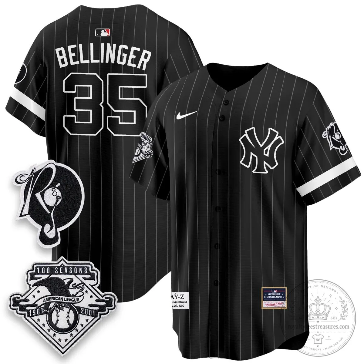 Pinstripe Baseball Jersey featuring Jay-Z and the New York Yankees 39 Pinstripe Baseball Jersey featuring Jay-Z and the New York Yankees