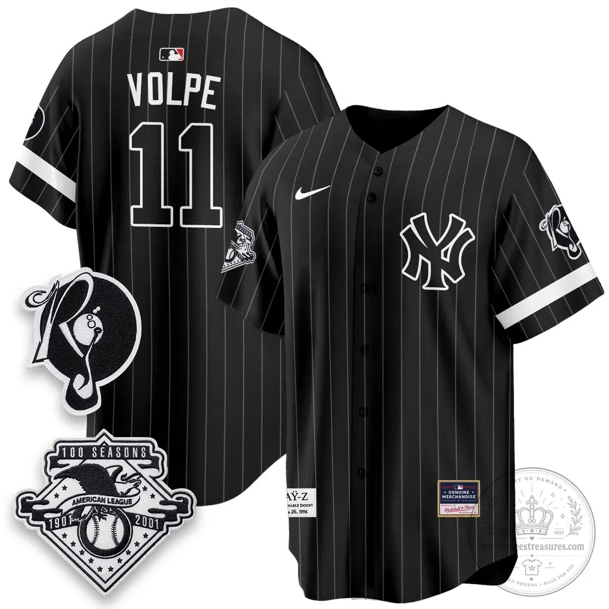 Pinstripe Baseball Jersey featuring Jay-Z and the New York Yankees 40 Pinstripe Baseball Jersey featuring Jay-Z and the New York Yankees