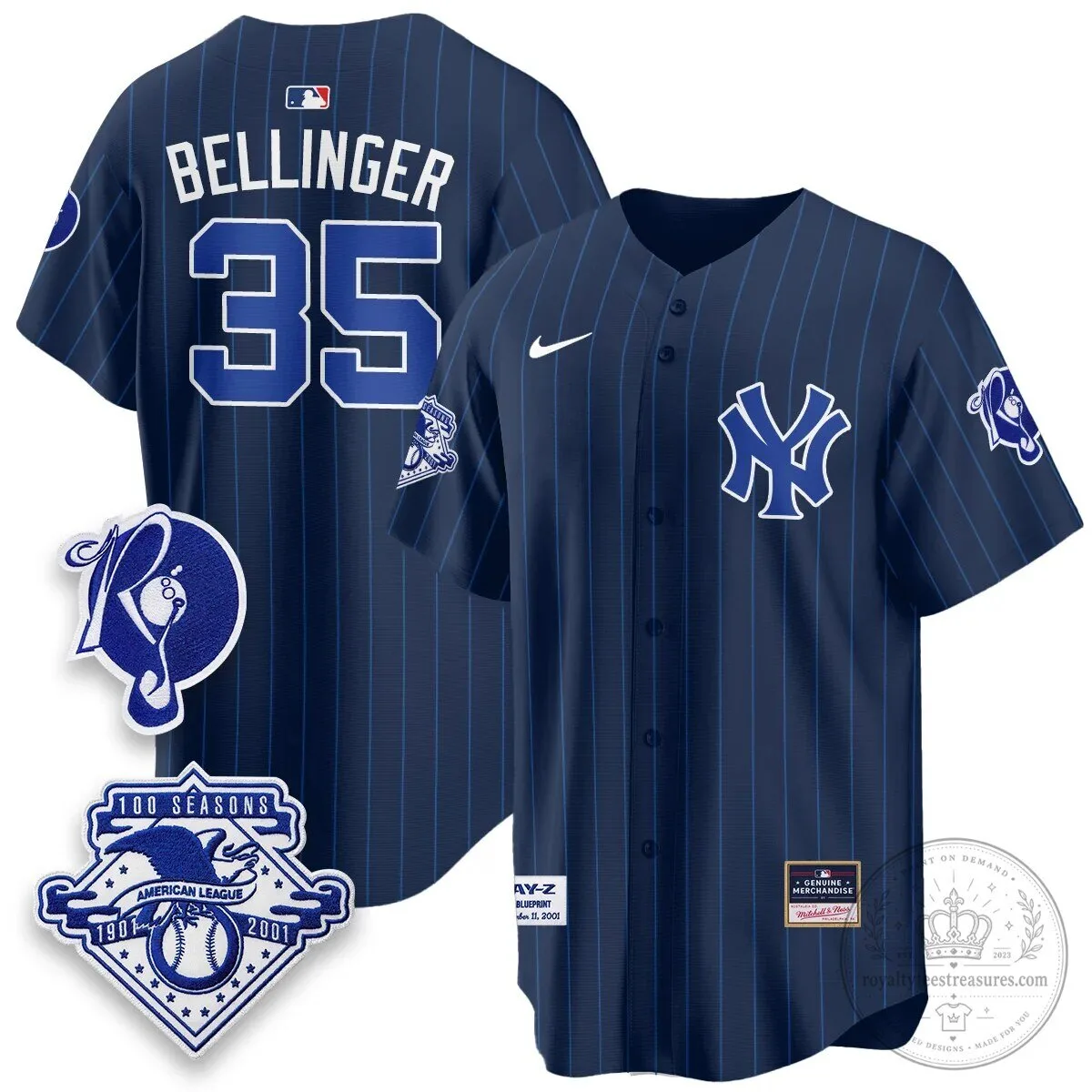 Pinstripe Baseball Jersey featuring Jay-Z and the New York Yankees 46 Pinstripe Baseball Jersey featuring Jay-Z and the New York Yankees