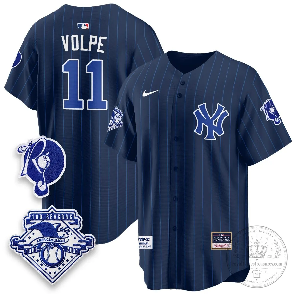 Pinstripe Baseball Jersey featuring Jay-Z and the New York Yankees 47 Pinstripe Baseball Jersey featuring Jay-Z and the New York Yankees
