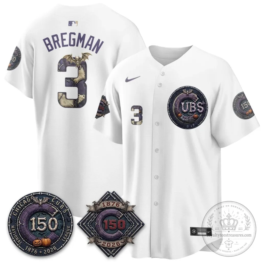 Chicago Cubs 150th Anniversary Halloween Alex Bregman Baseball Jersey 14 Chicago Cubs 150th Anniversary Halloween Alex Bregman Baseball Jersey