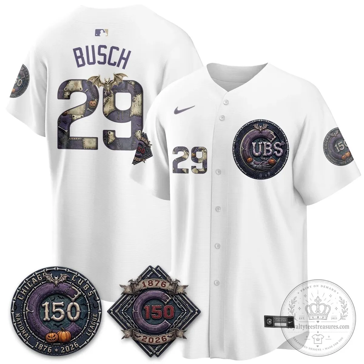Chicago Cubs 150th Anniversary Halloween Alex Bregman Baseball Jersey 74 Chicago Cubs 150th Anniversary Halloween Alex Bregman Baseball Jersey