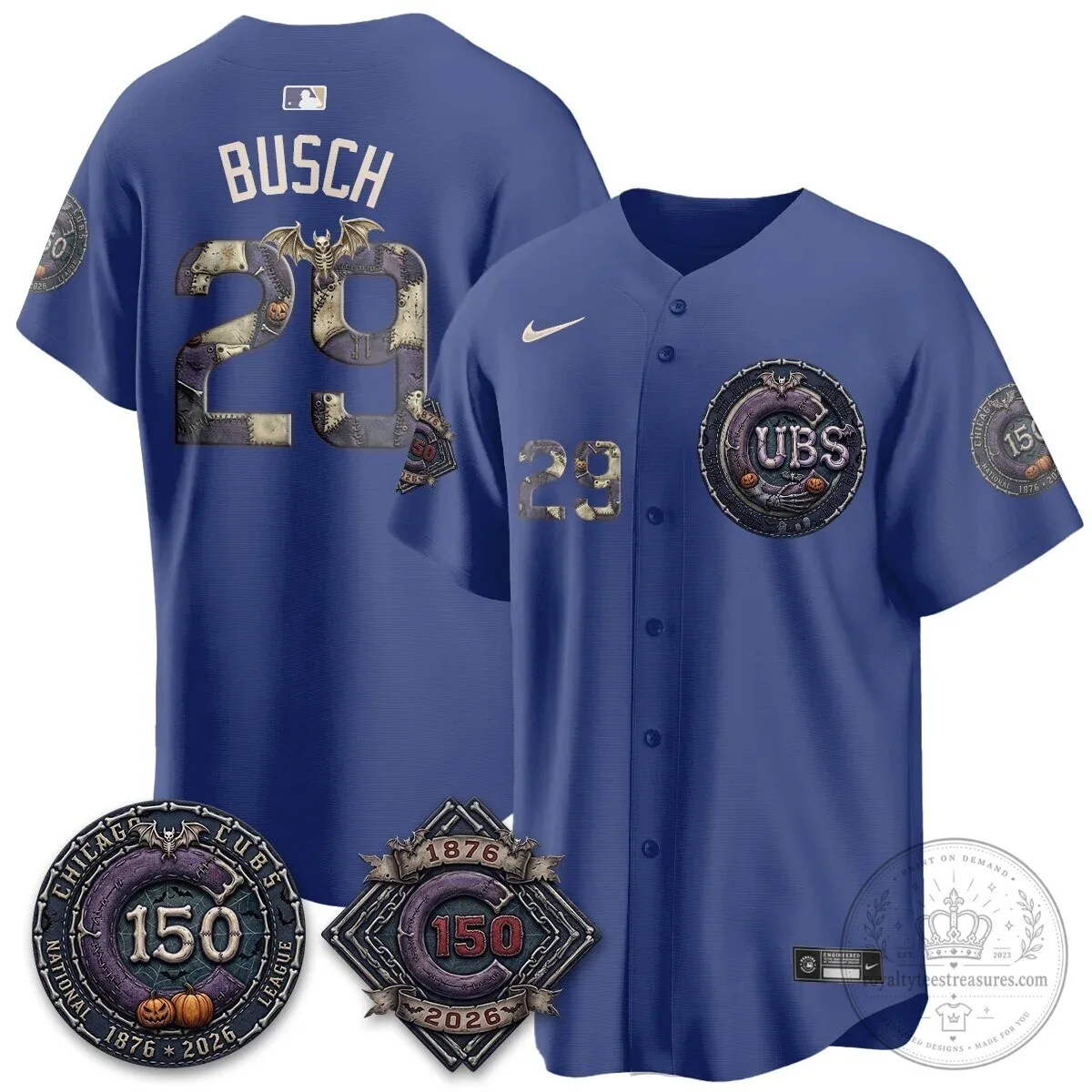 Chicago Cubs 150th Anniversary Halloween Alex Bregman Baseball Jersey 86 Chicago Cubs 150th Anniversary Halloween Alex Bregman Baseball Jersey
