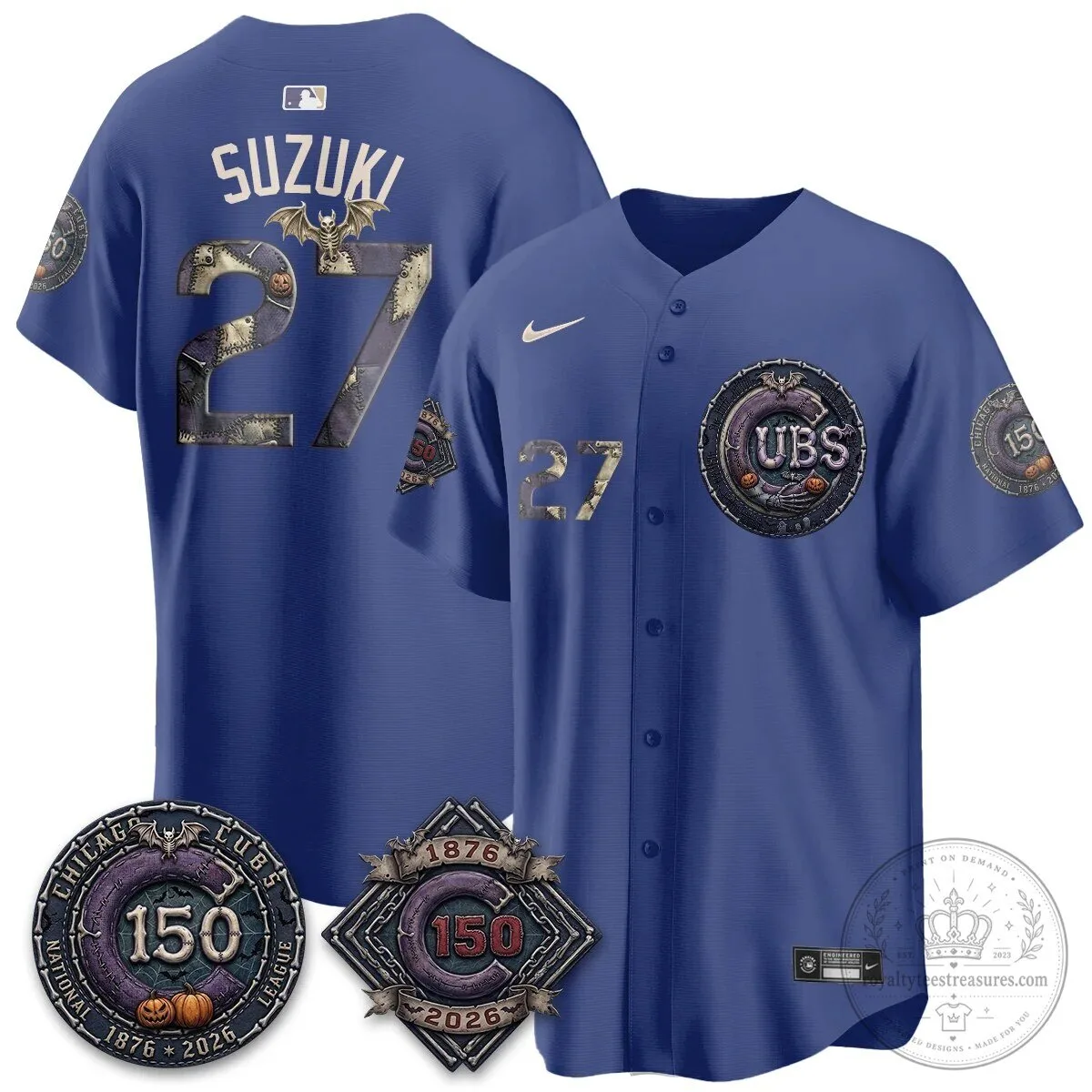 Chicago Cubs 150th Anniversary Halloween Alex Bregman Baseball Jersey 90 Chicago Cubs 150th Anniversary Halloween Alex Bregman Baseball Jersey