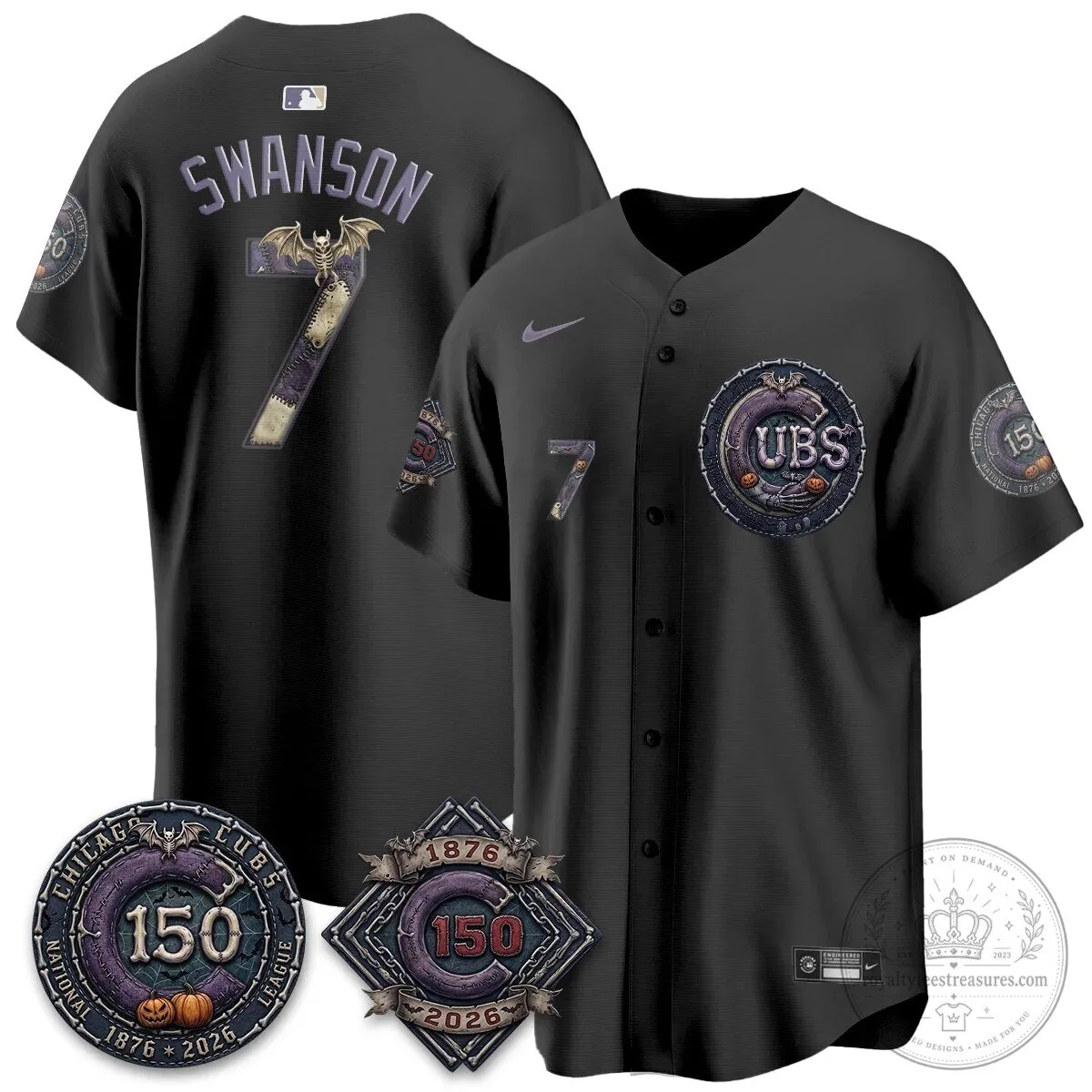 Chicago Cubs 150th Anniversary Halloween Alex Bregman Baseball Jersey 103 Chicago Cubs 150th Anniversary Halloween Alex Bregman Baseball Jersey