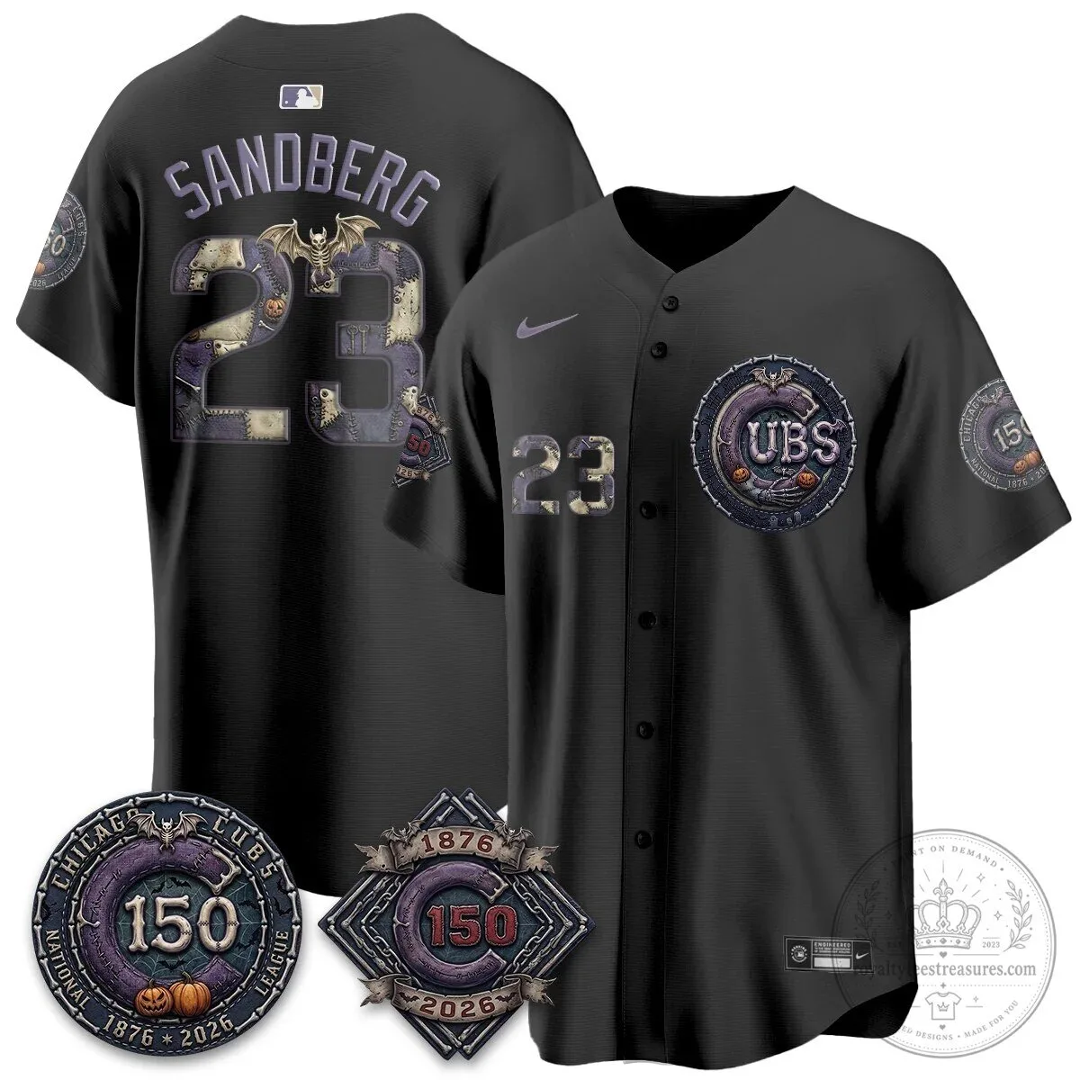 Chicago Cubs 150th Anniversary Halloween Alex Bregman Baseball Jersey 104 Chicago Cubs 150th Anniversary Halloween Alex Bregman Baseball Jersey