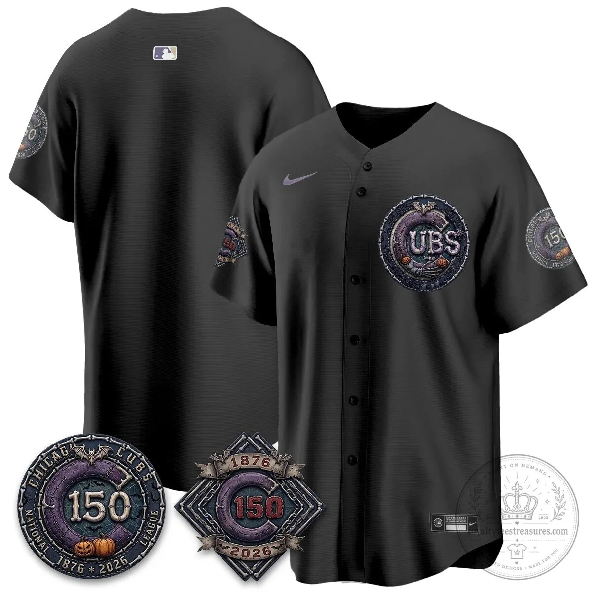 Chicago Cubs 150th Anniversary Halloween Alex Bregman Baseball Jersey 107 Chicago Cubs 150th Anniversary Halloween Alex Bregman Baseball Jersey