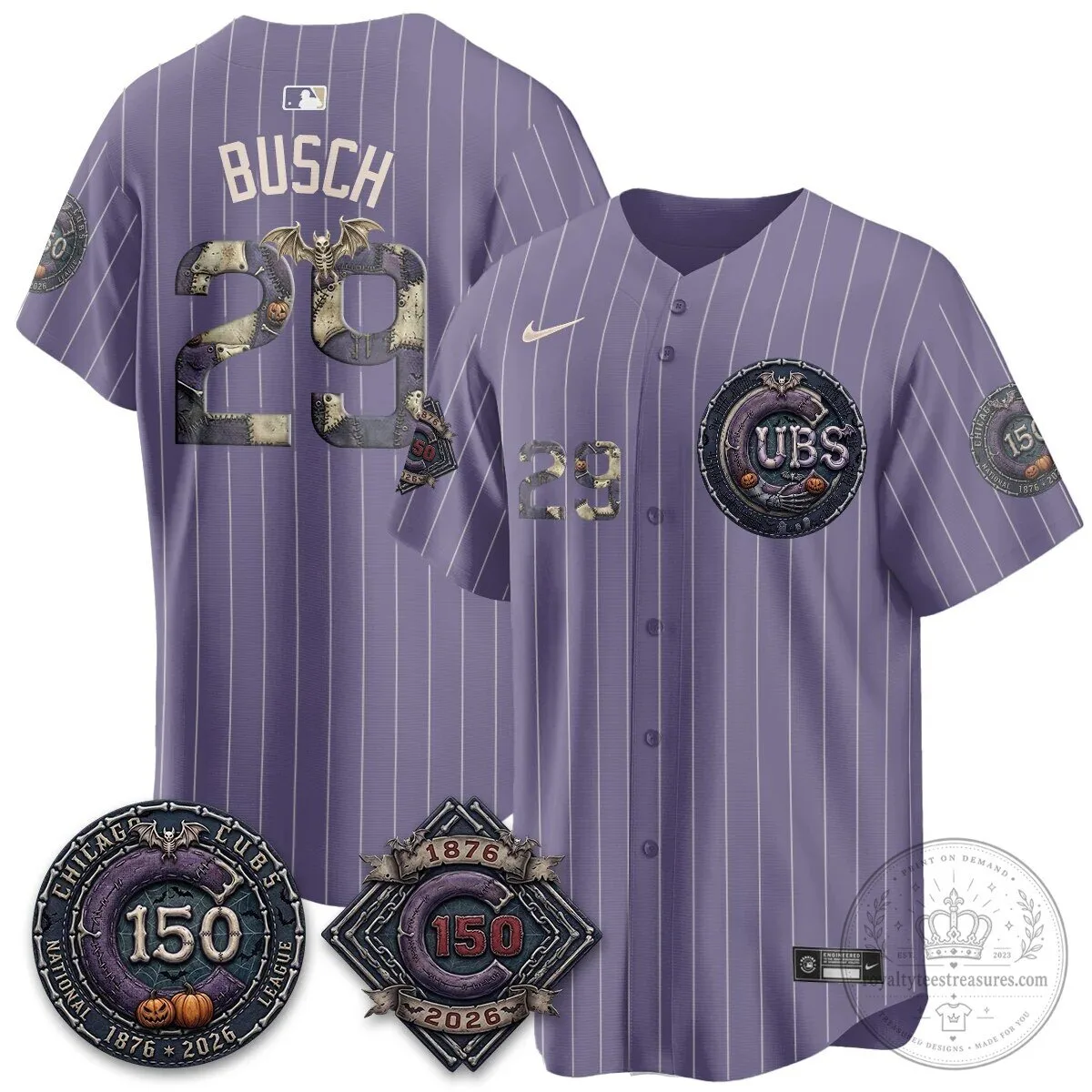 Chicago Cubs 150th Anniversary Halloween Alex Bregman Baseball Jersey 110 Chicago Cubs 150th Anniversary Halloween Alex Bregman Baseball Jersey