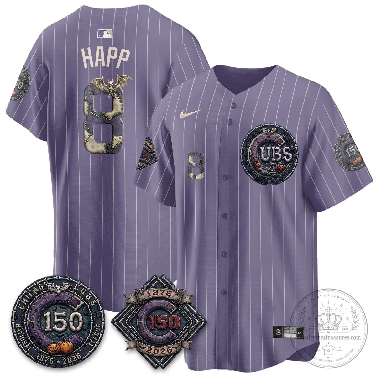 Chicago Cubs 150th Anniversary Halloween Alex Bregman Baseball Jersey 112 Chicago Cubs 150th Anniversary Halloween Alex Bregman Baseball Jersey