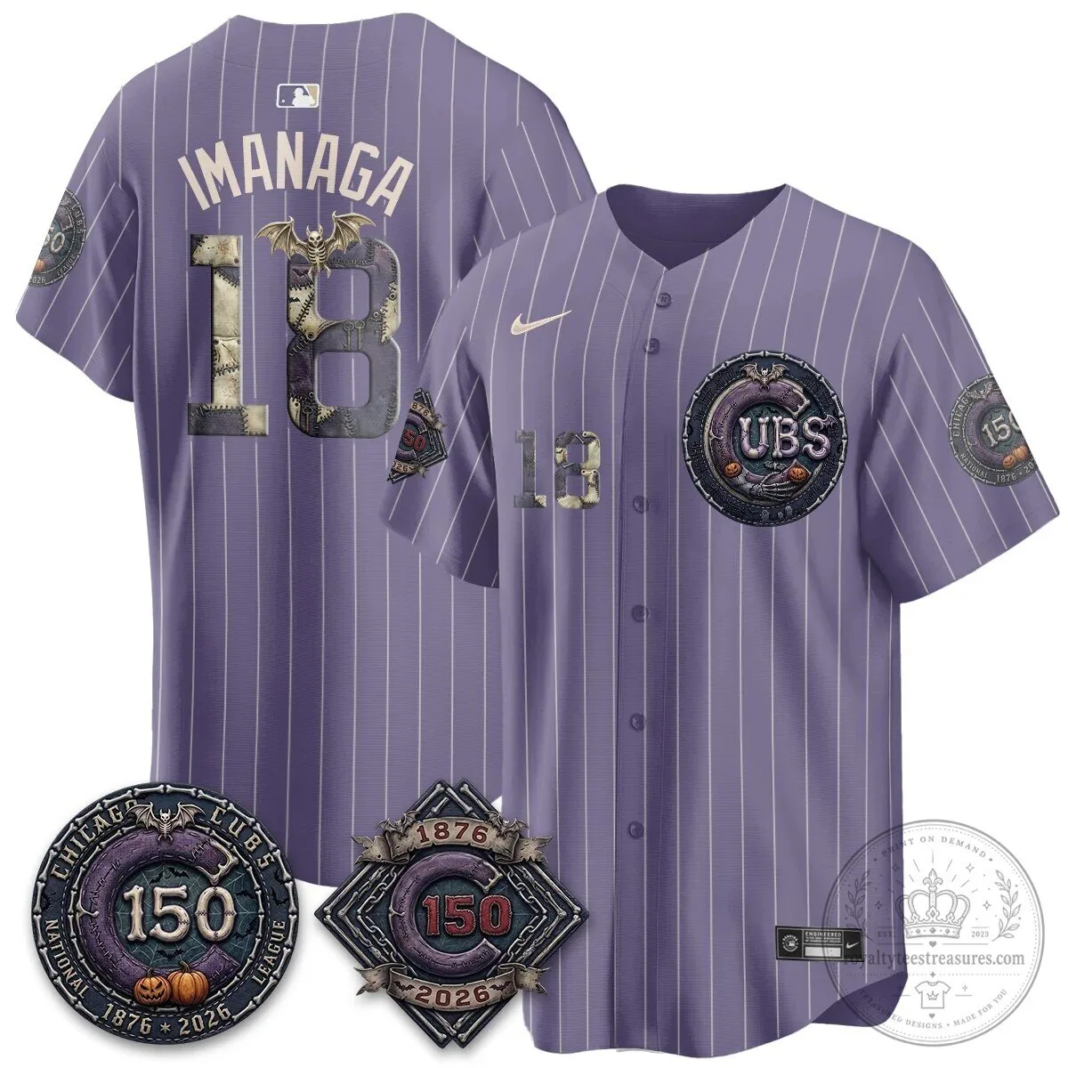 Chicago Cubs 150th Anniversary Halloween Alex Bregman Baseball Jersey 117 Chicago Cubs 150th Anniversary Halloween Alex Bregman Baseball Jersey