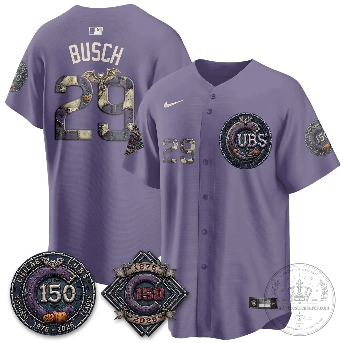 Chicago Cubs 150th Anniversary Halloween Alex Bregman Baseball Jersey 122 Chicago Cubs 150th Anniversary Halloween Alex Bregman Baseball Jersey