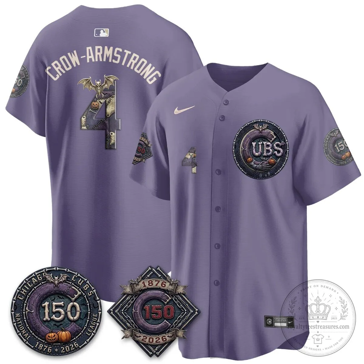 Chicago Cubs 150th Anniversary Halloween Alex Bregman Baseball Jersey 125 Chicago Cubs 150th Anniversary Halloween Alex Bregman Baseball Jersey