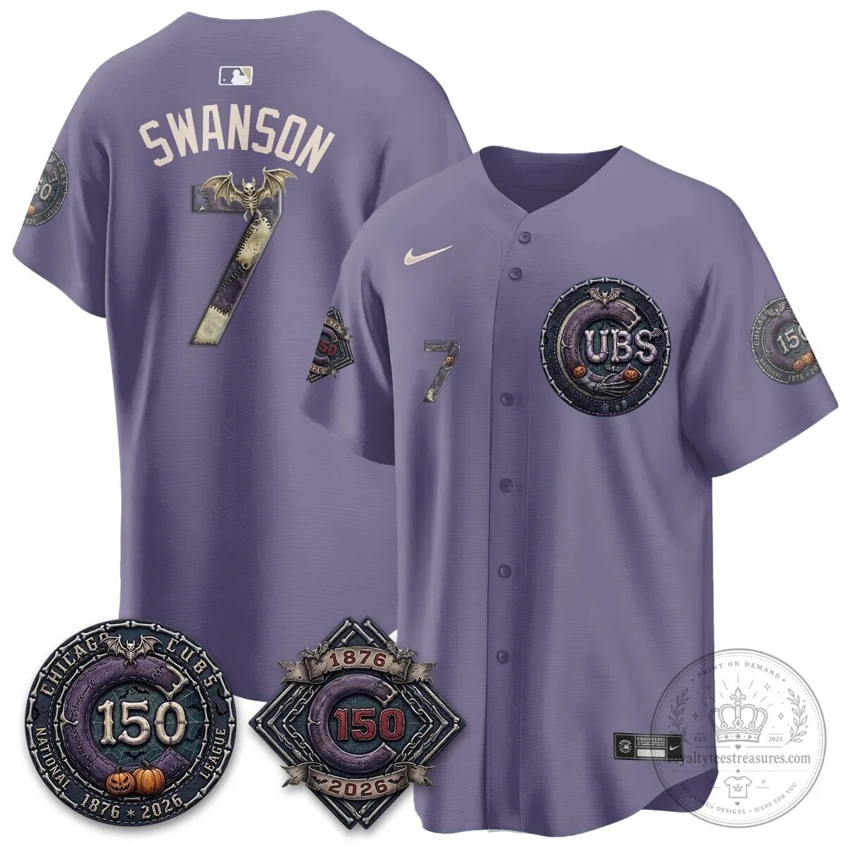 Chicago Cubs 150th Anniversary Halloween Alex Bregman Baseball Jersey 127 Chicago Cubs 150th Anniversary Halloween Alex Bregman Baseball Jersey