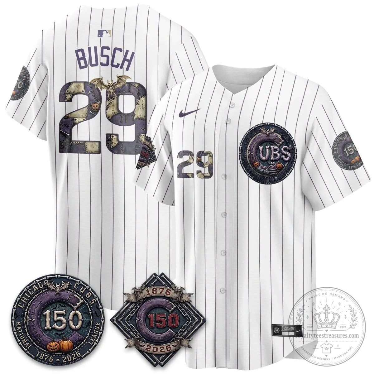 Chicago Cubs 150th Anniversary Halloween Alex Bregman Baseball Jersey 134 Chicago Cubs 150th Anniversary Halloween Alex Bregman Baseball Jersey