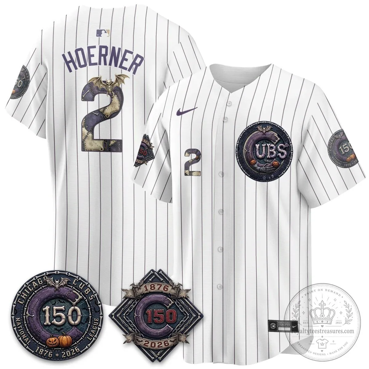 Chicago Cubs 150th Anniversary Halloween Alex Bregman Baseball Jersey 135 Chicago Cubs 150th Anniversary Halloween Alex Bregman Baseball Jersey
