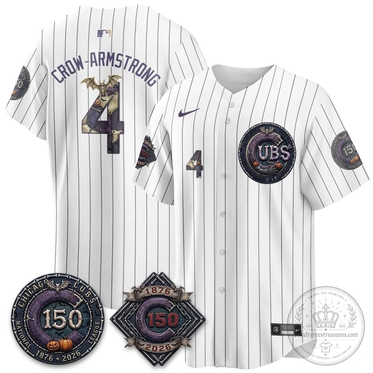 Chicago Cubs 150th Anniversary Halloween Alex Bregman Baseball Jersey 137 Chicago Cubs 150th Anniversary Halloween Alex Bregman Baseball Jersey