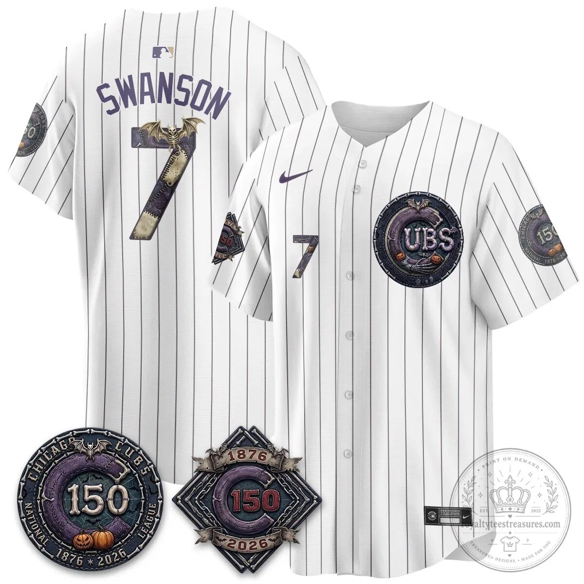 Chicago Cubs 150th Anniversary Halloween Alex Bregman Baseball Jersey 139 Chicago Cubs 150th Anniversary Halloween Alex Bregman Baseball Jersey