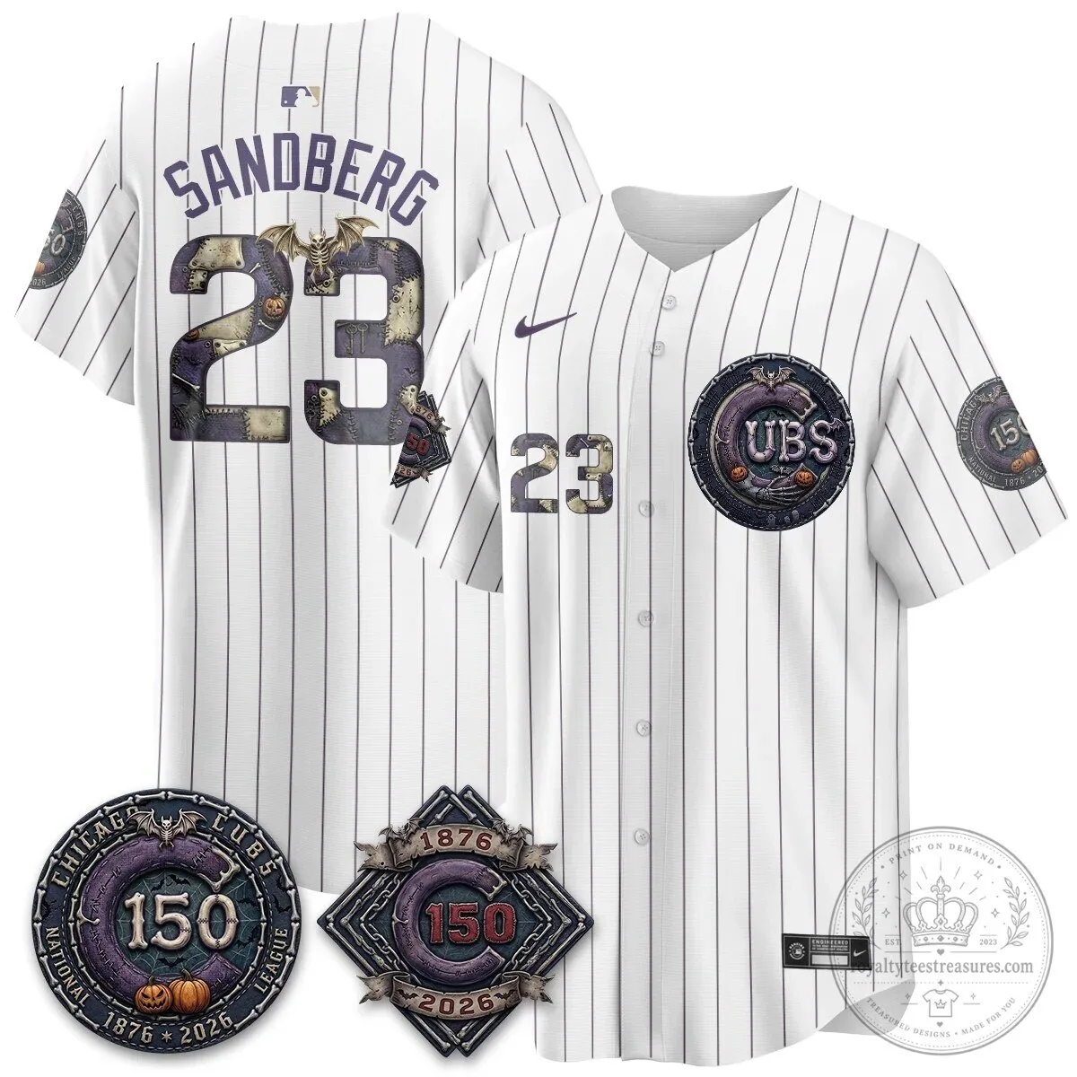 Chicago Cubs 150th Anniversary Halloween Alex Bregman Baseball Jersey 140 Chicago Cubs 150th Anniversary Halloween Alex Bregman Baseball Jersey