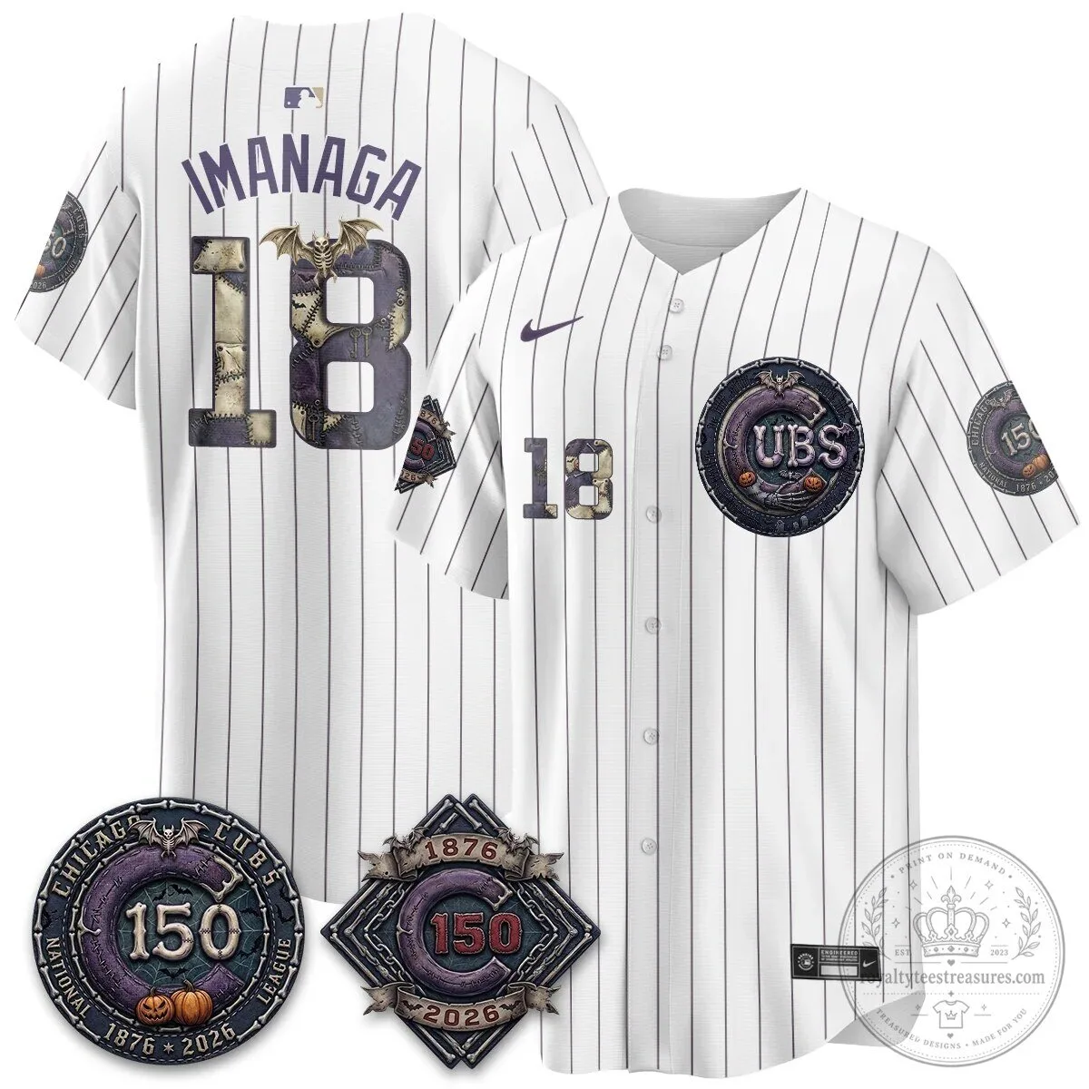 Chicago Cubs 150th Anniversary Halloween Alex Bregman Baseball Jersey 141 Chicago Cubs 150th Anniversary Halloween Alex Bregman Baseball Jersey