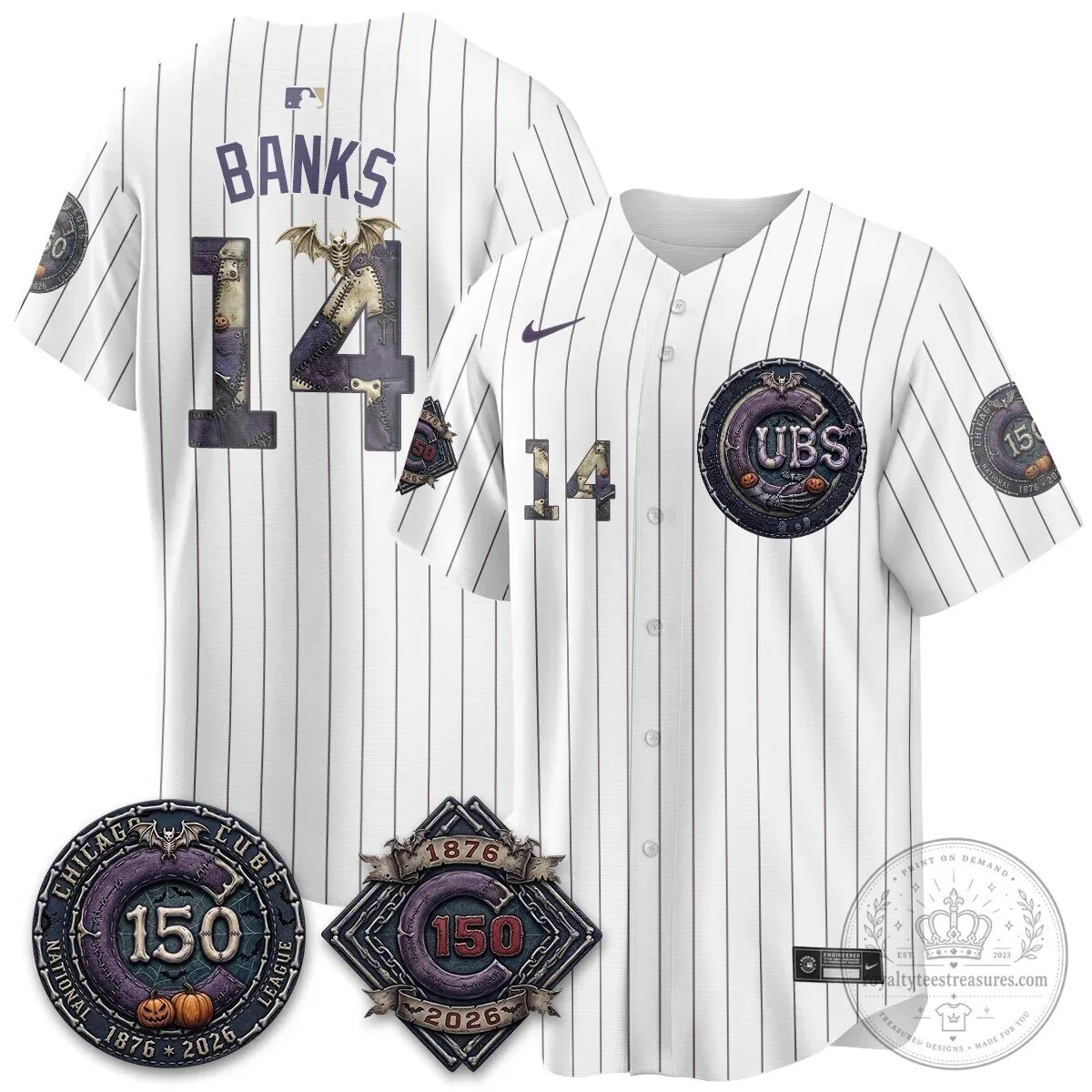 Chicago Cubs 150th Anniversary Halloween Alex Bregman Baseball Jersey 142 Chicago Cubs 150th Anniversary Halloween Alex Bregman Baseball Jersey