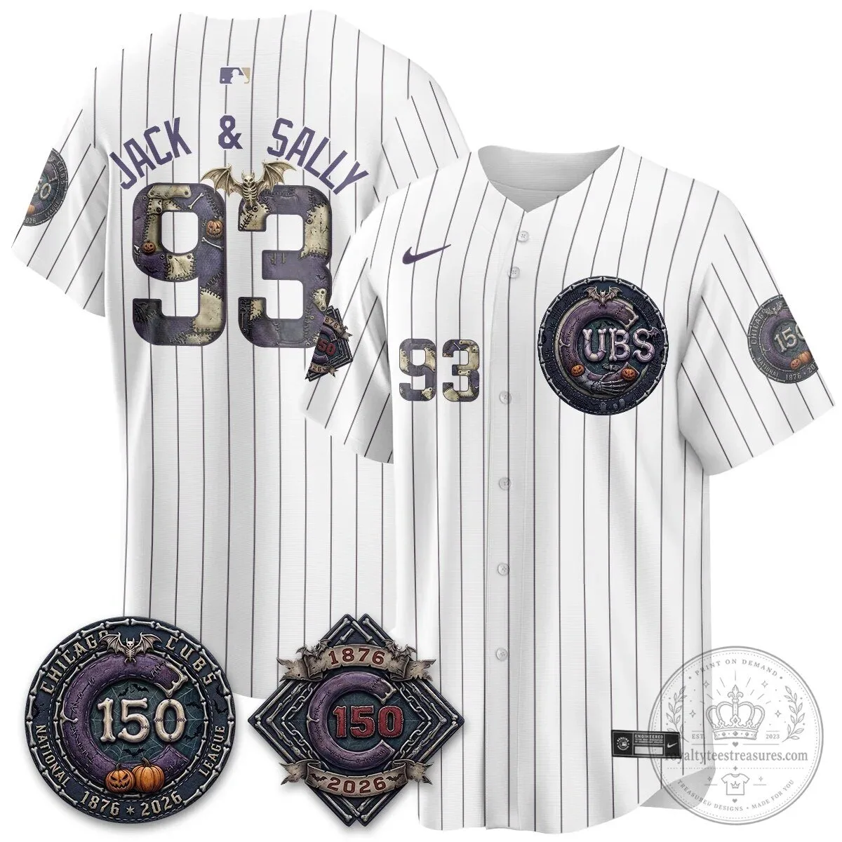 Chicago Cubs 150th Anniversary Halloween Alex Bregman Baseball Jersey 144 Chicago Cubs 150th Anniversary Halloween Alex Bregman Baseball Jersey