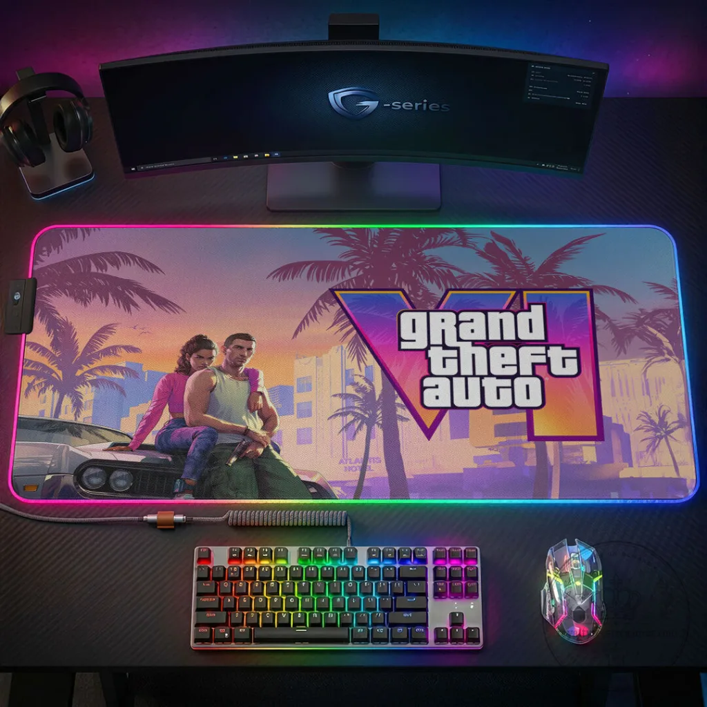 Grand Theft Auto VI Gaming Desk Mat, Custom LED Mouse Pad 7 Grand Theft Auto VI Gaming Desk Mat, Custom LED Mouse Pad