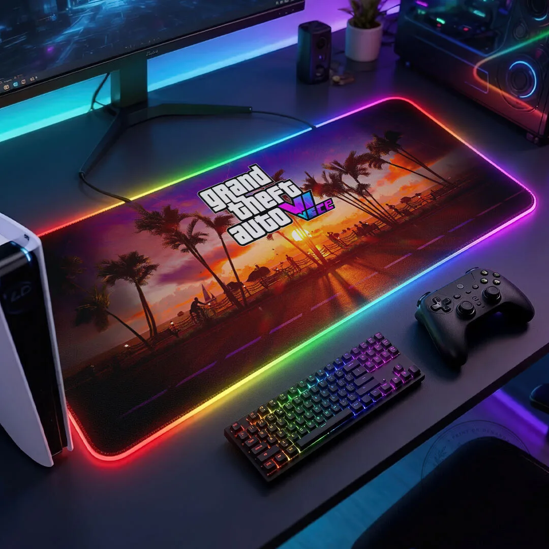 RGB Gaming Desk Mat for Grand Theft Auto VI Custom Setup 7 RGB Gaming Desk Mat for Grand Theft Auto VI Custom Setup
