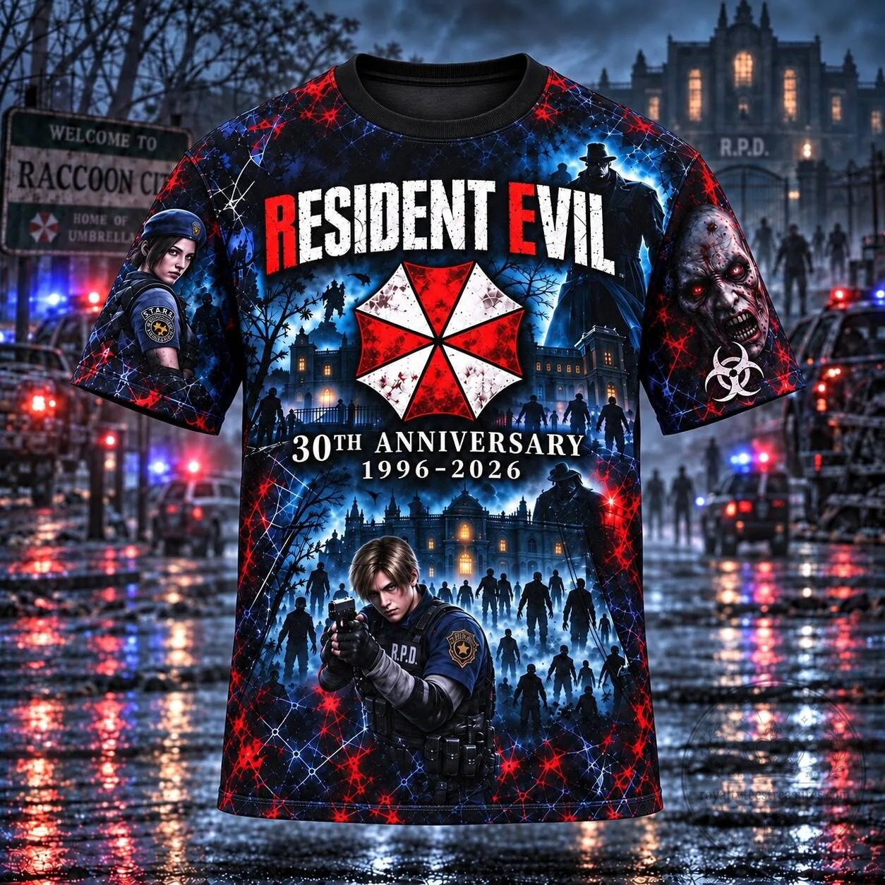 Resident Evil 30th Anniversary Raccoon City Umbrella Corporation All-Over Print Hoodie 8 Resident Evil 30th Anniversary Raccoon City Umbrella Corporation All-Over Print Hoodie