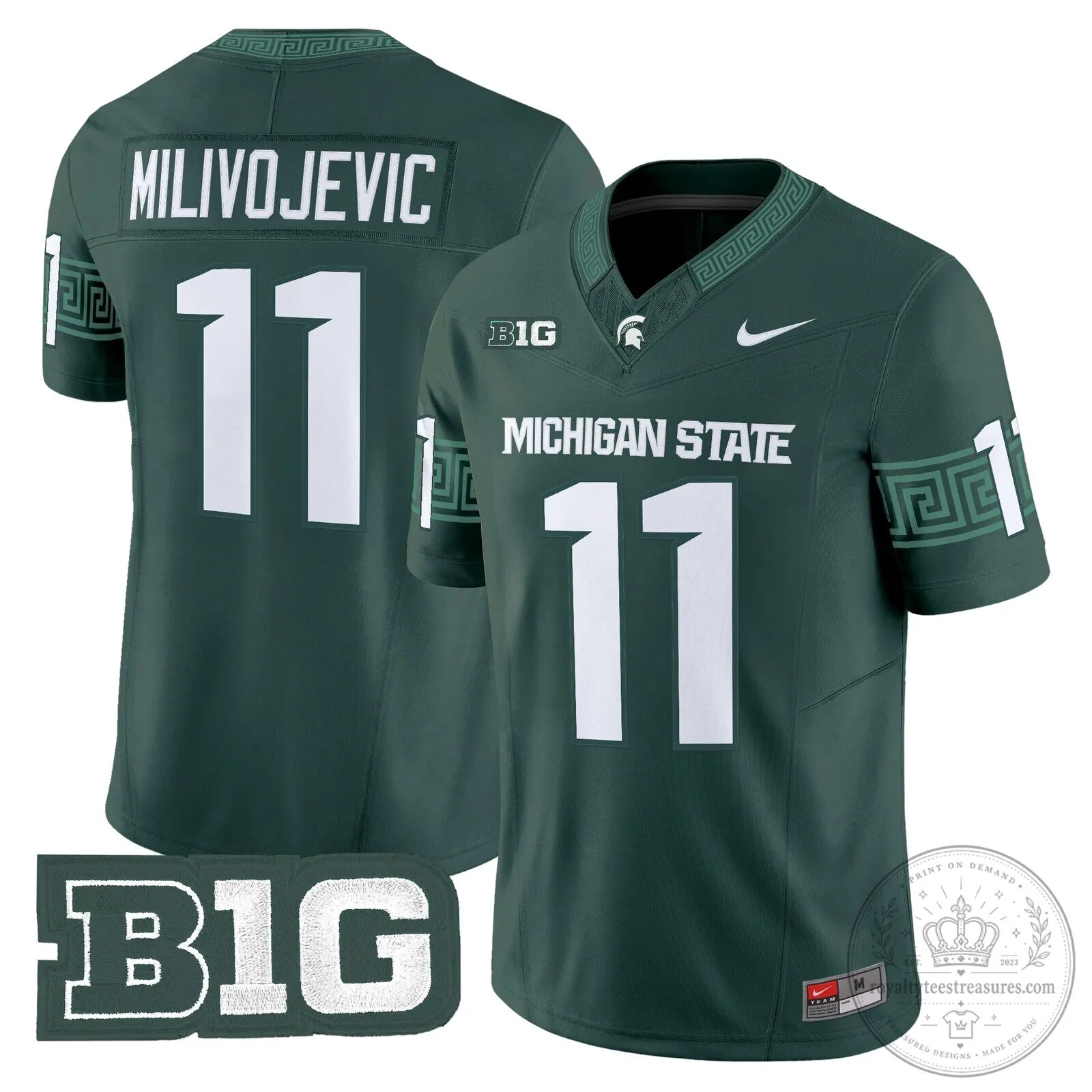 Michigan State Spartans Football Team Green Replica Jersey
