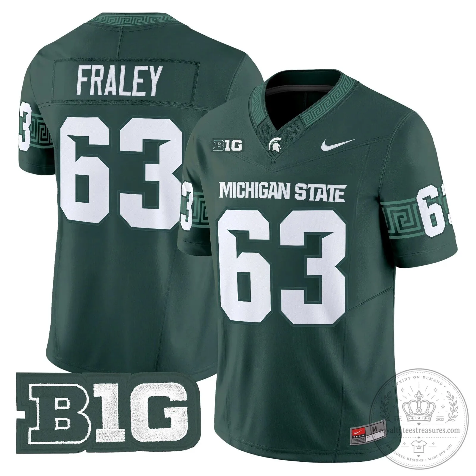 Michigan State Spartans Football Team Green Replica Jersey 48 Michigan State Spartans Football Team Green Replica Jersey