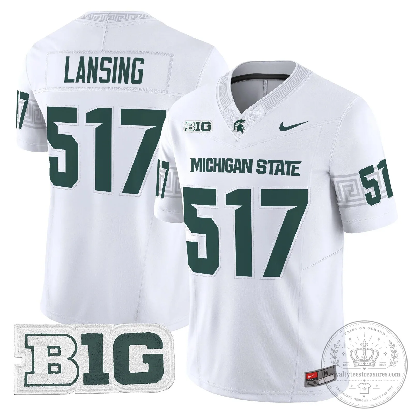 Michigan State Spartans Football Team Green Replica Jersey 54 Michigan State Spartans Football Team Green Replica Jersey