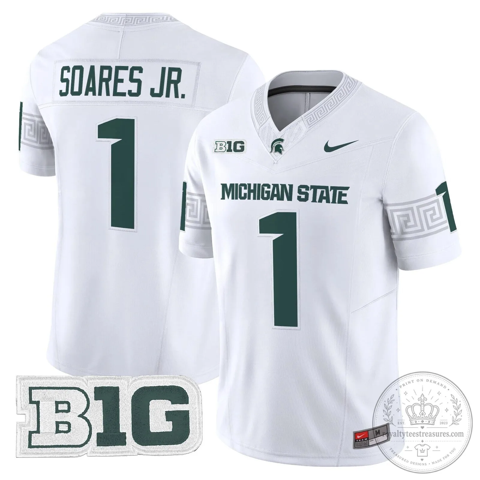Michigan State Spartans Football Team Green Replica Jersey 55 Michigan State Spartans Football Team Green Replica Jersey