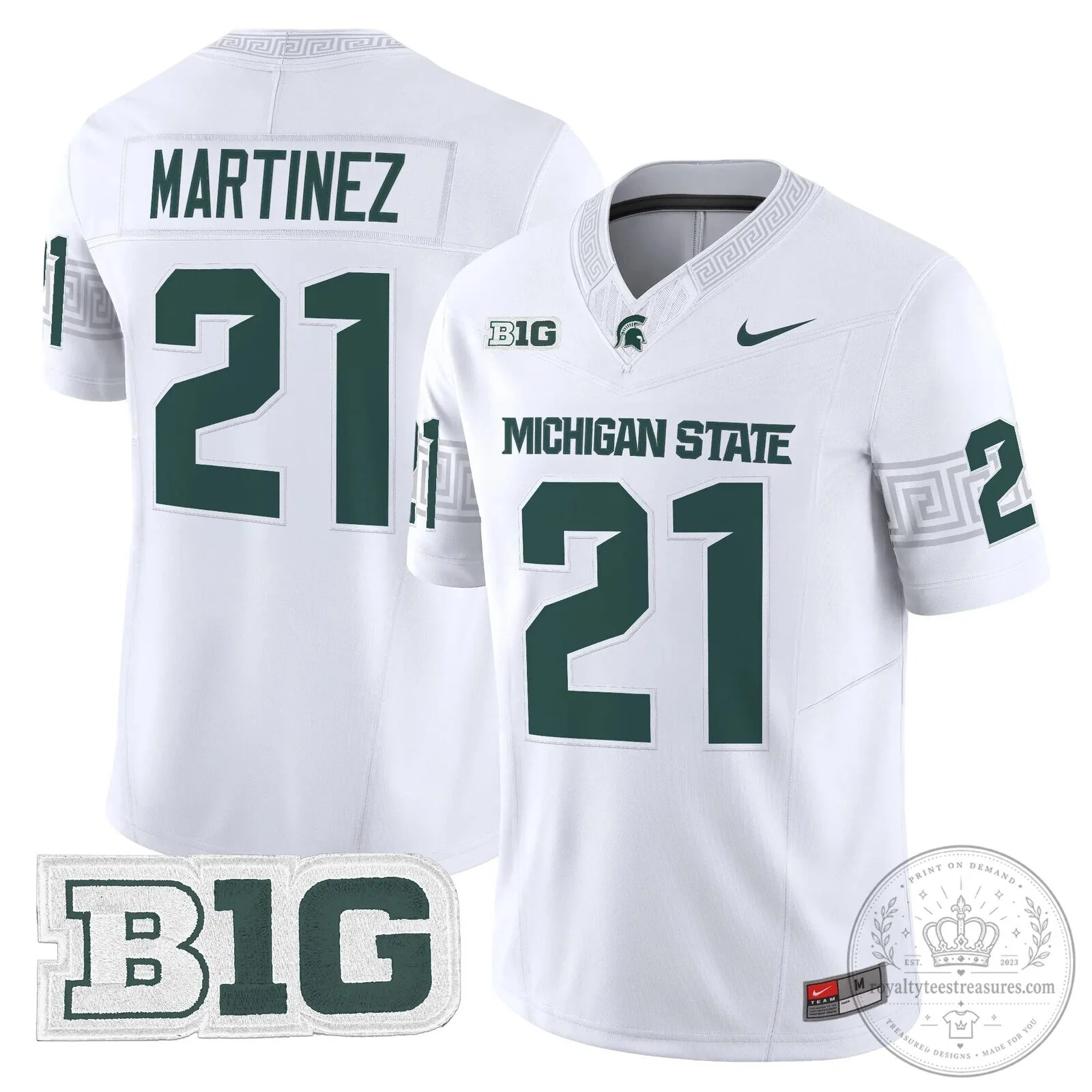 Michigan State Spartans Football Team Green Replica Jersey 57 Michigan State Spartans Football Team Green Replica Jersey