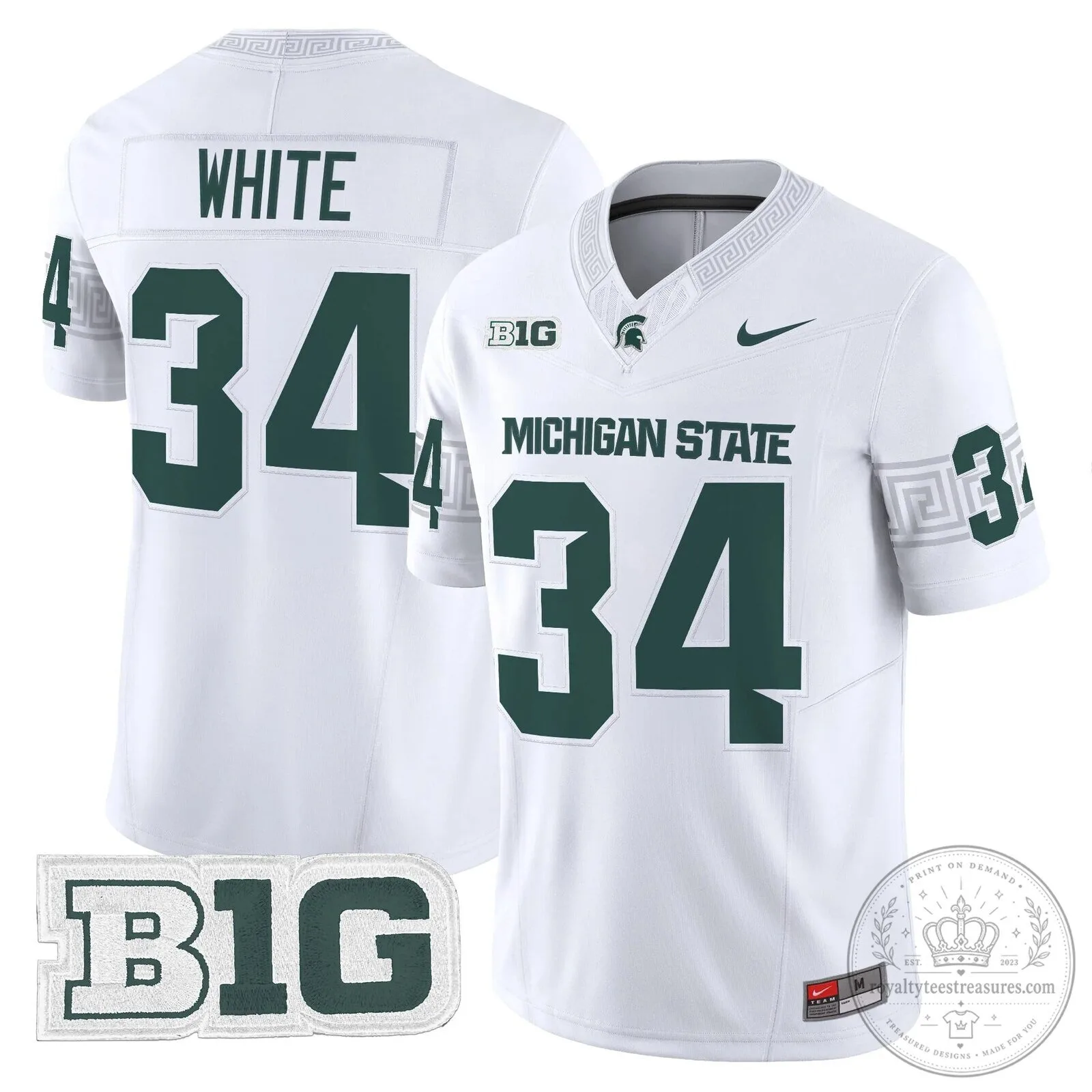Michigan State Spartans Football Team Green Replica Jersey 59 Michigan State Spartans Football Team Green Replica Jersey