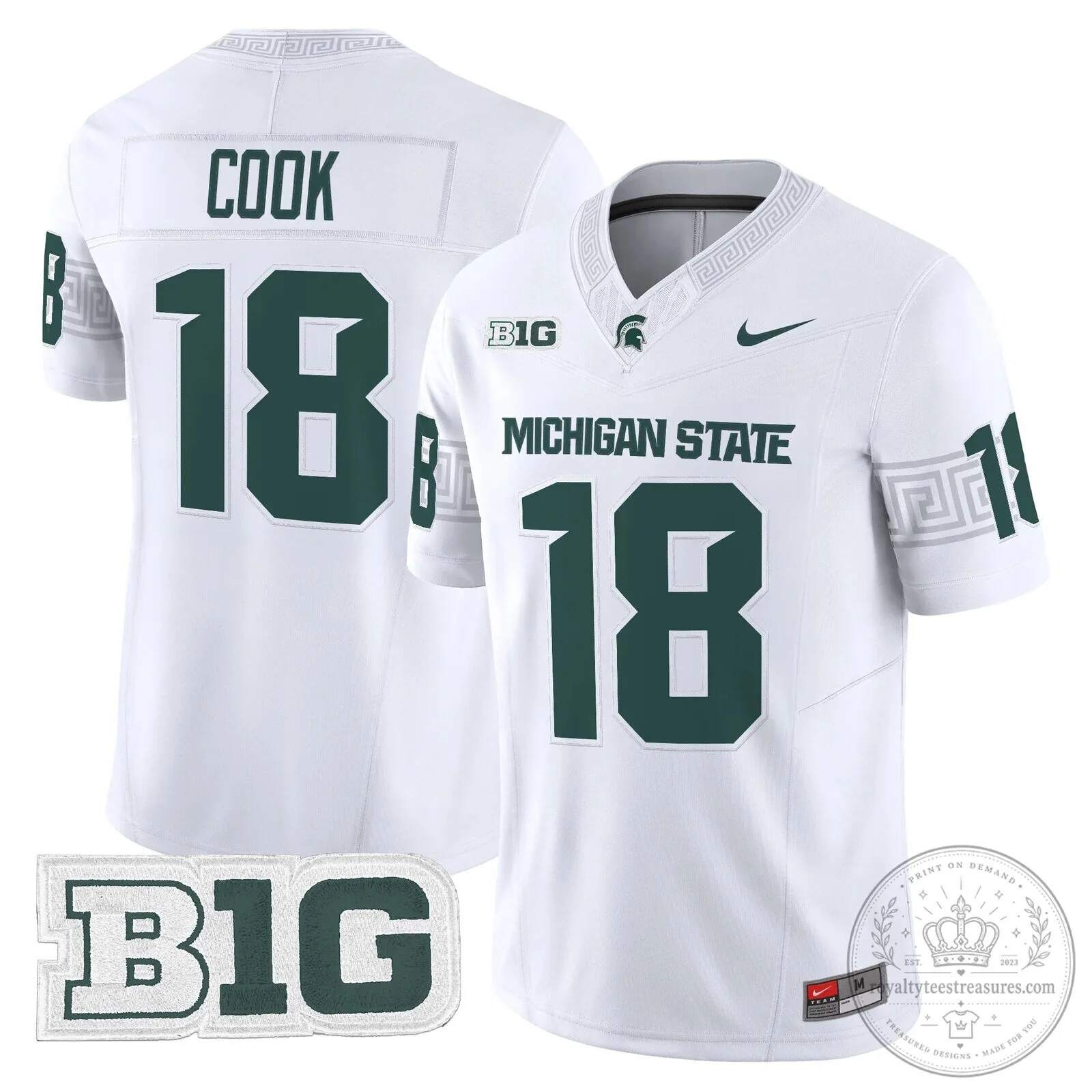 Michigan State Spartans Football Team Green Replica Jersey 60 Michigan State Spartans Football Team Green Replica Jersey