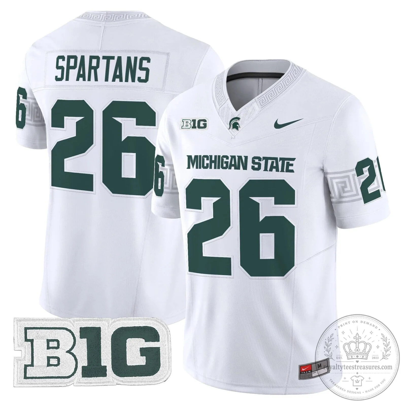 Michigan State Spartans Football Team Green Replica Jersey 61 Michigan State Spartans Football Team Green Replica Jersey