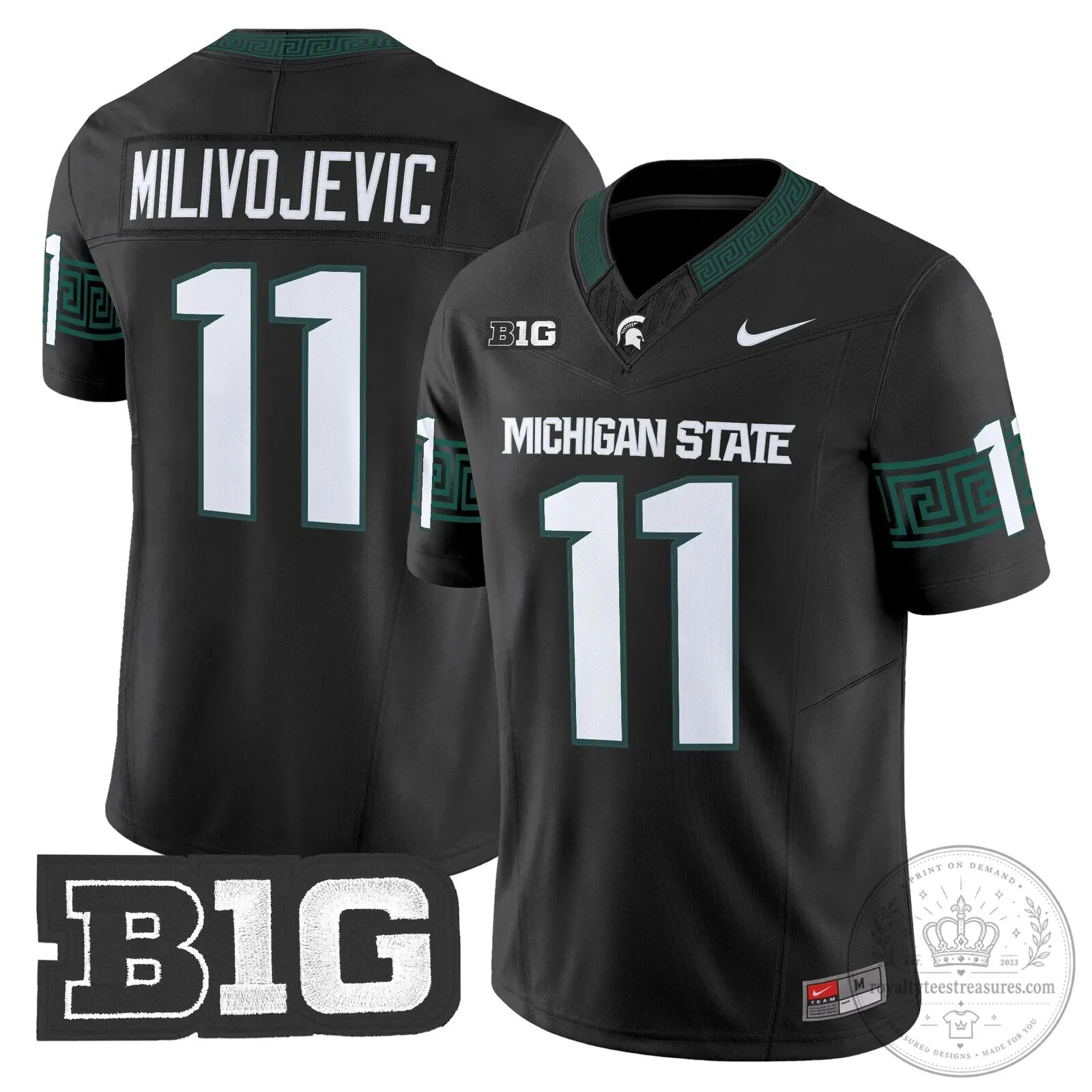 Michigan State Spartans Football Team Green Replica Jersey 63 Michigan State Spartans Football Team Green Replica Jersey