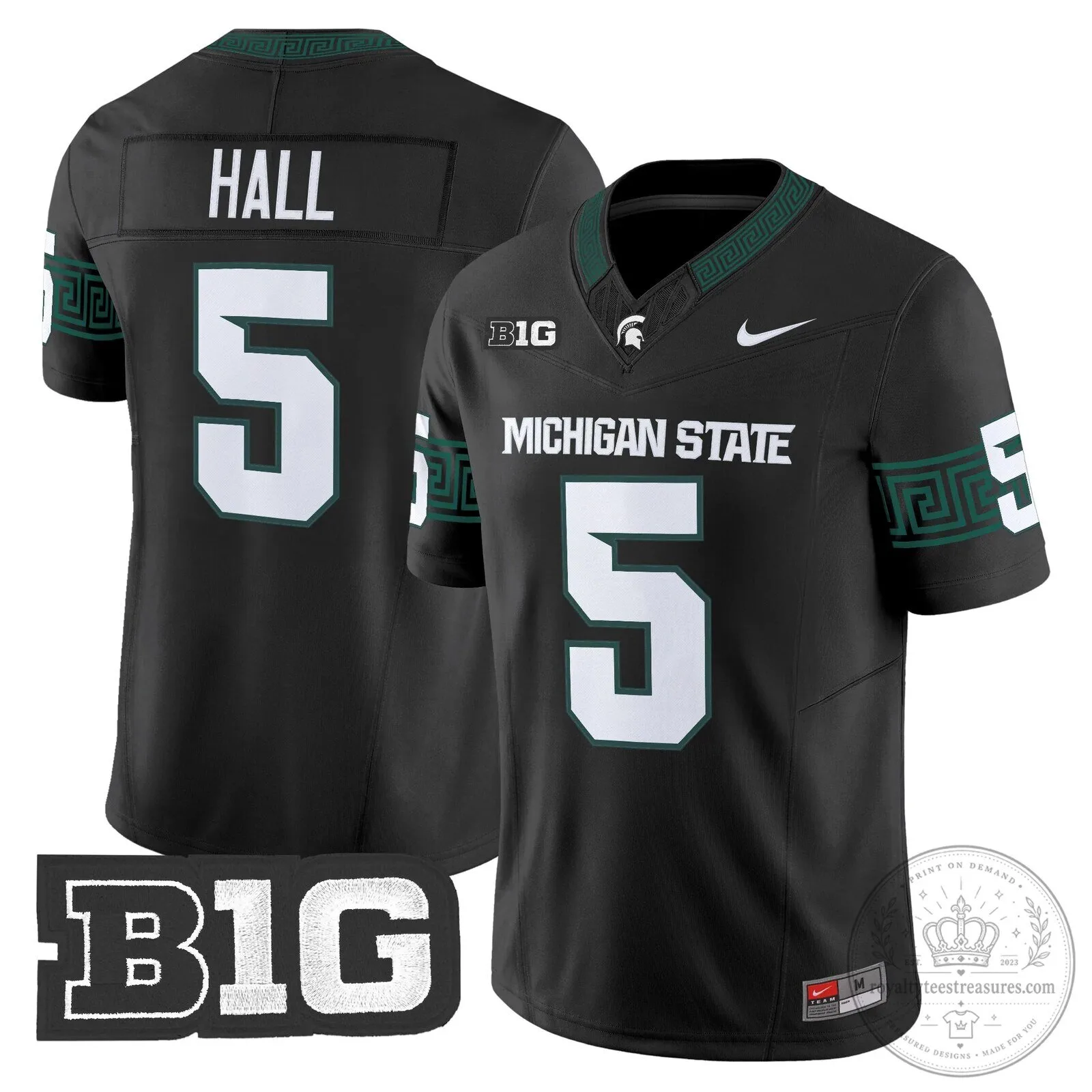 Michigan State Spartans Football Team Green Replica Jersey 66 Michigan State Spartans Football Team Green Replica Jersey