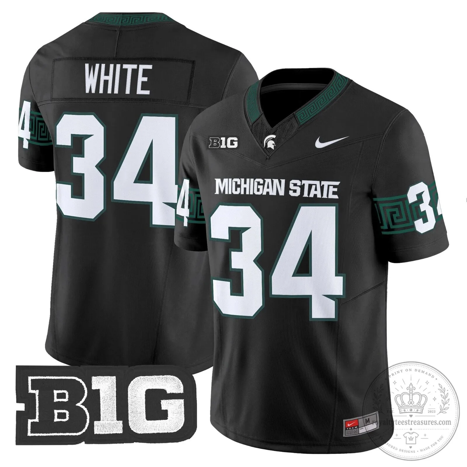 Michigan State Spartans Football Team Green Replica Jersey 69 Michigan State Spartans Football Team Green Replica Jersey