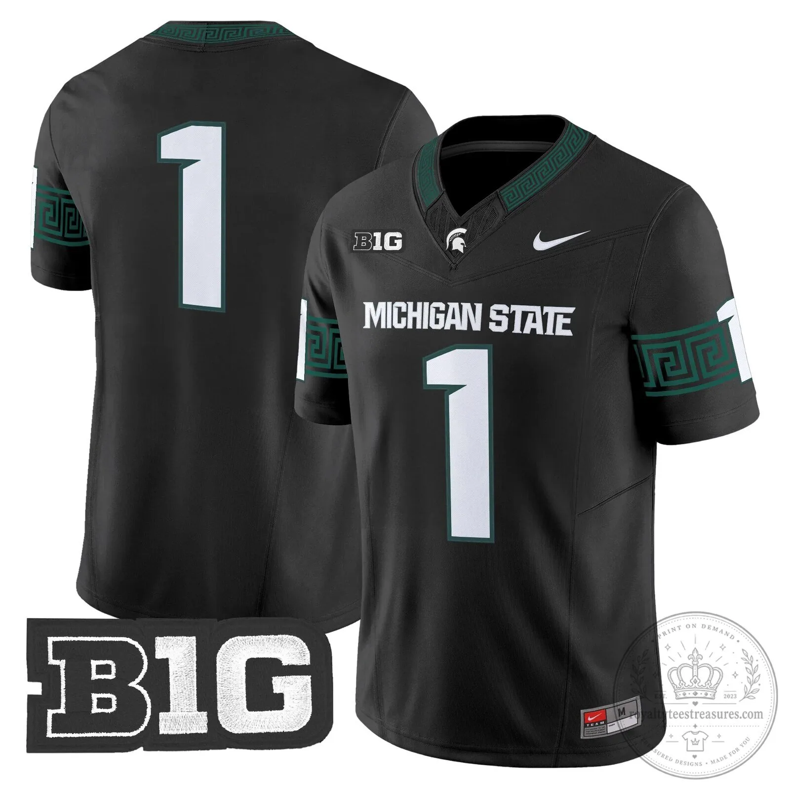 Michigan State Spartans Football Team Green Replica Jersey 72 Michigan State Spartans Football Team Green Replica Jersey