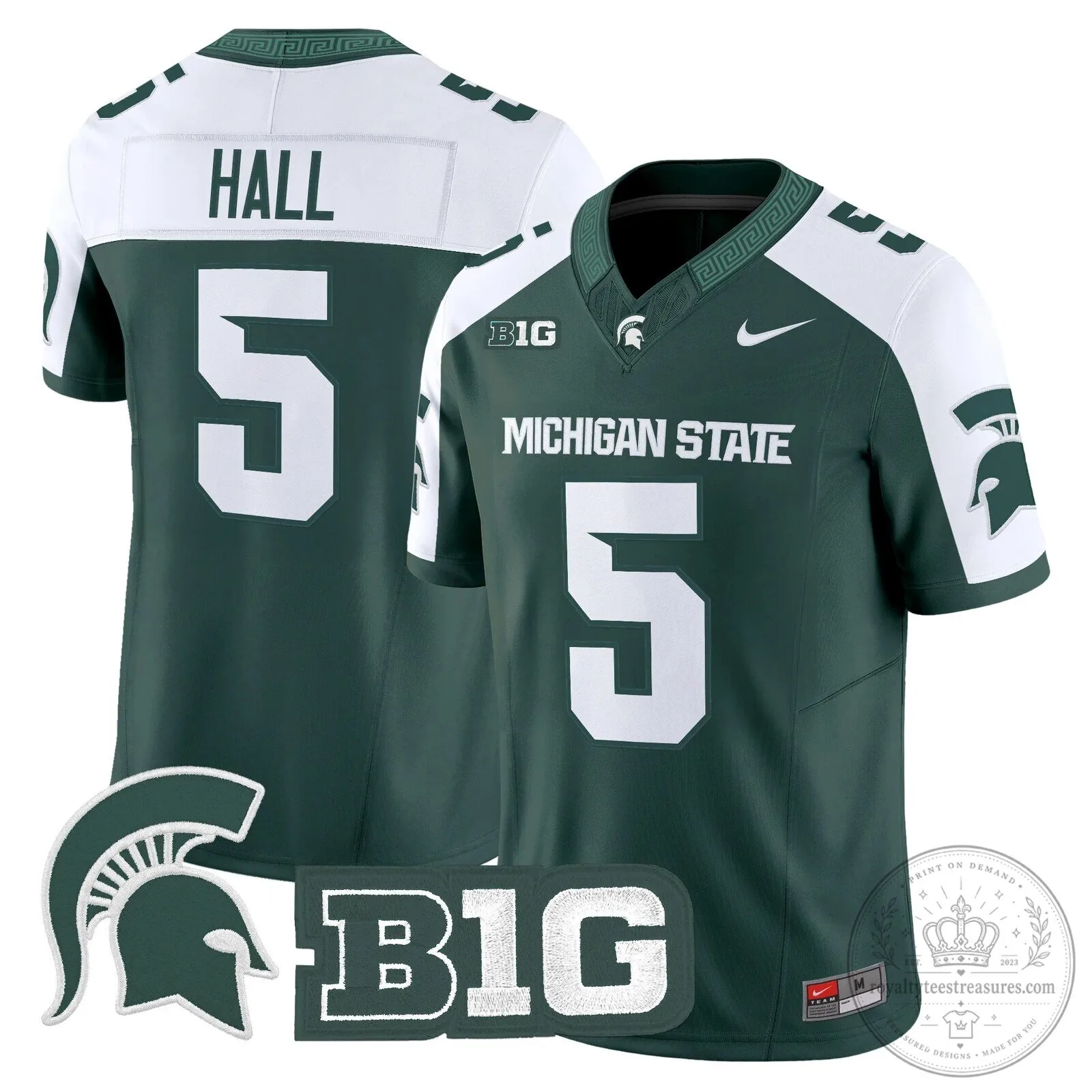 Michigan State Spartans Football Team Green Replica Jersey 76 Michigan State Spartans Football Team Green Replica Jersey