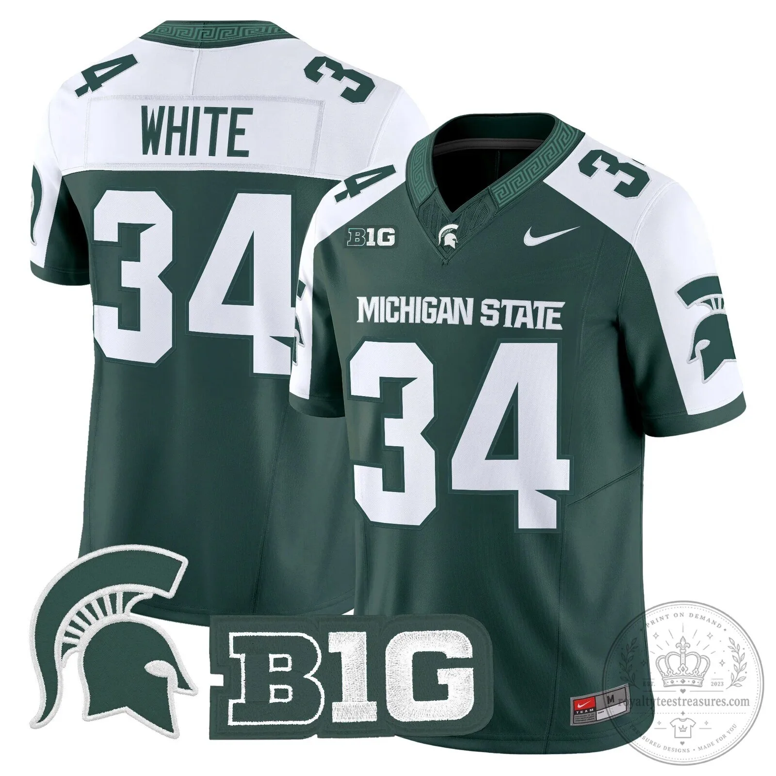 Michigan State Spartans Football Team Green Replica Jersey 79 Michigan State Spartans Football Team Green Replica Jersey