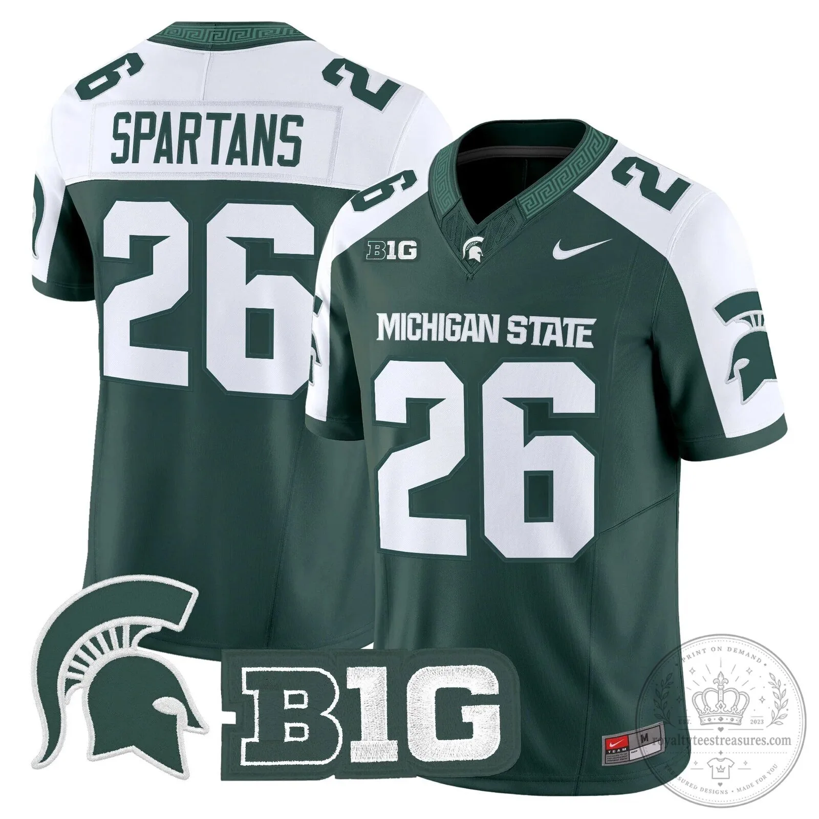 Michigan State Spartans Football Team Green Replica Jersey 81 Michigan State Spartans Football Team Green Replica Jersey