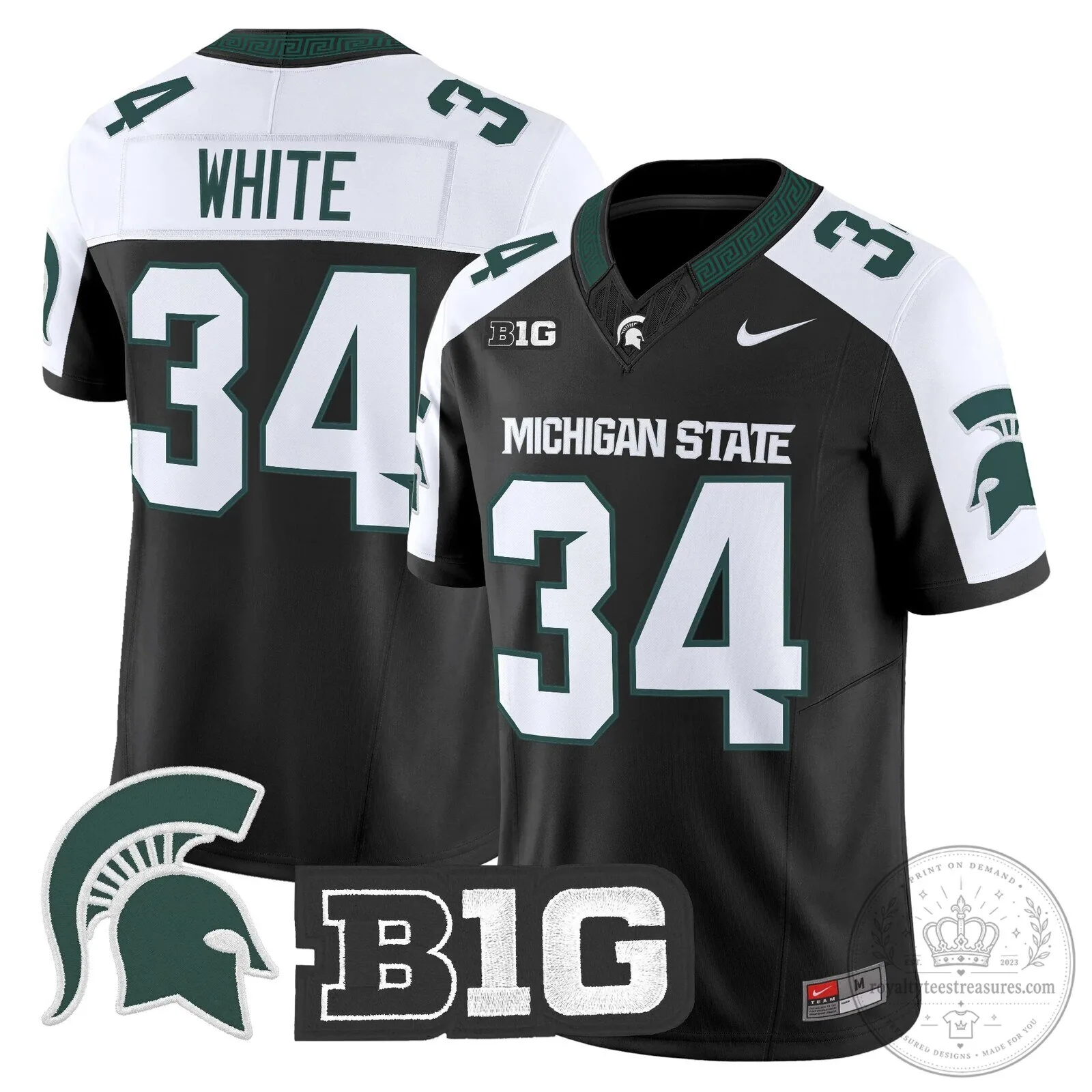 Michigan State Spartans Football Team Green Replica Jersey 83 Michigan State Spartans Football Team Green Replica Jersey