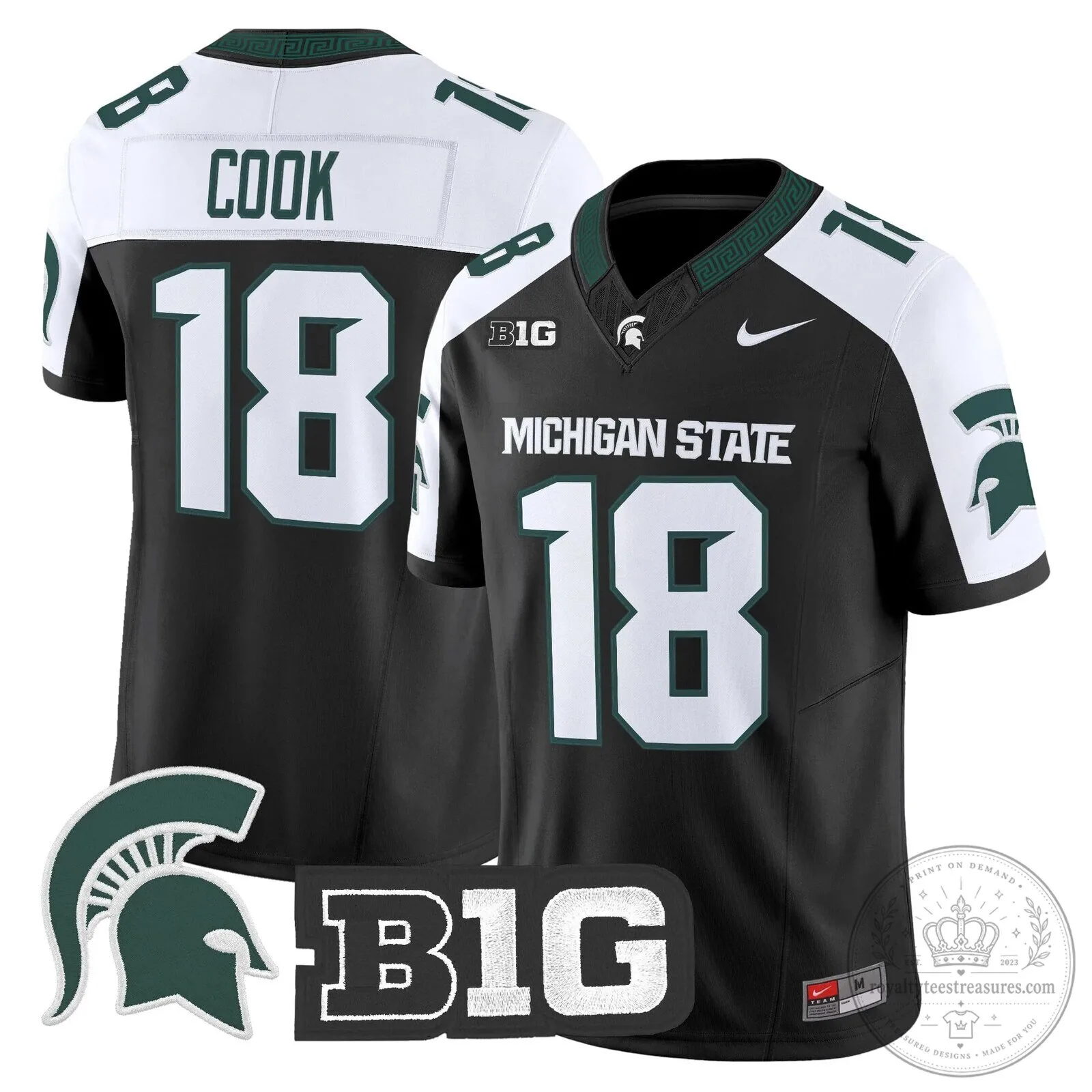 Michigan State Spartans Football Team Green Replica Jersey 84 Michigan State Spartans Football Team Green Replica Jersey