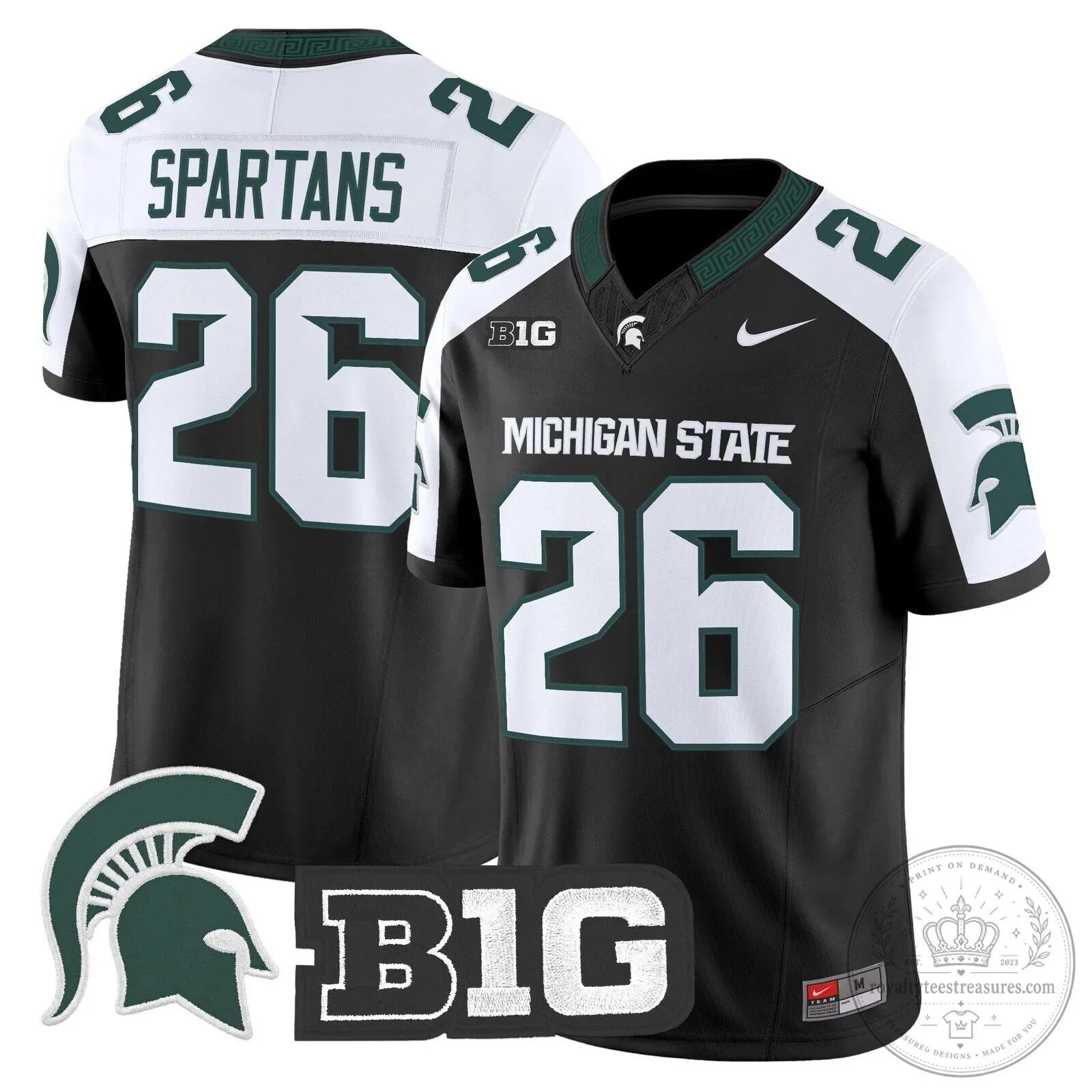Michigan State Spartans Football Team Green Replica Jersey 85 Michigan State Spartans Football Team Green Replica Jersey