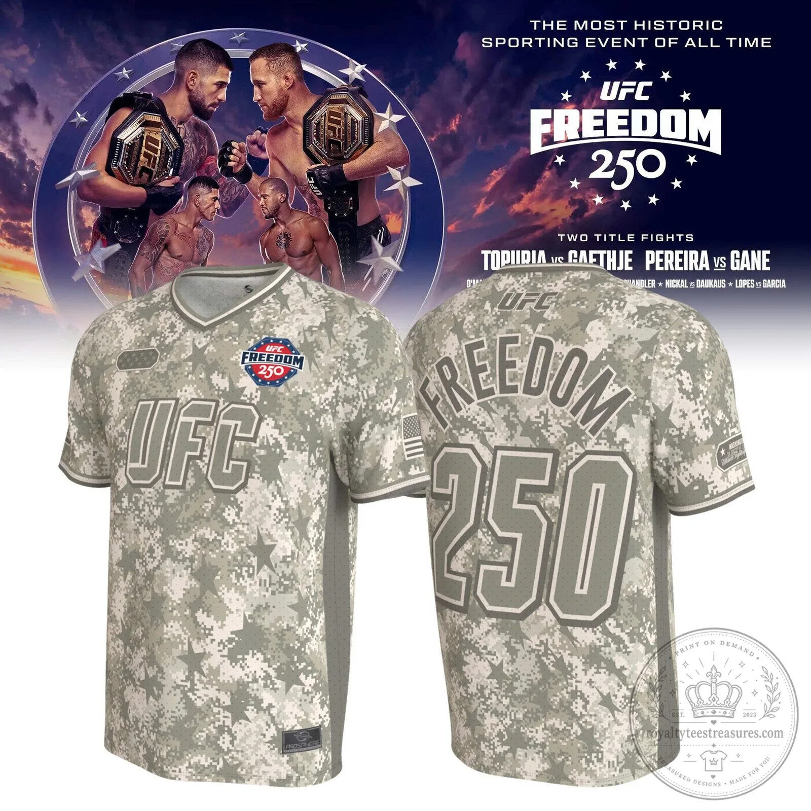 UFC Freedom 250 Military Camouflage Ultimate Fighting Championship Jersey