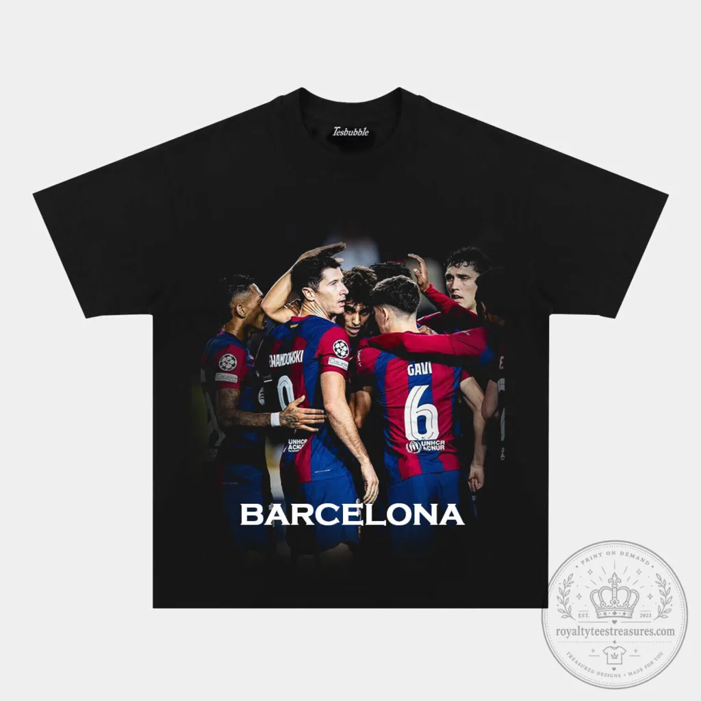 Barcelona Football Club Super Cup Champions Team Celebration T-Shirt Barcelona Football Club Super Cup Champions Team Celebration T-Shirt